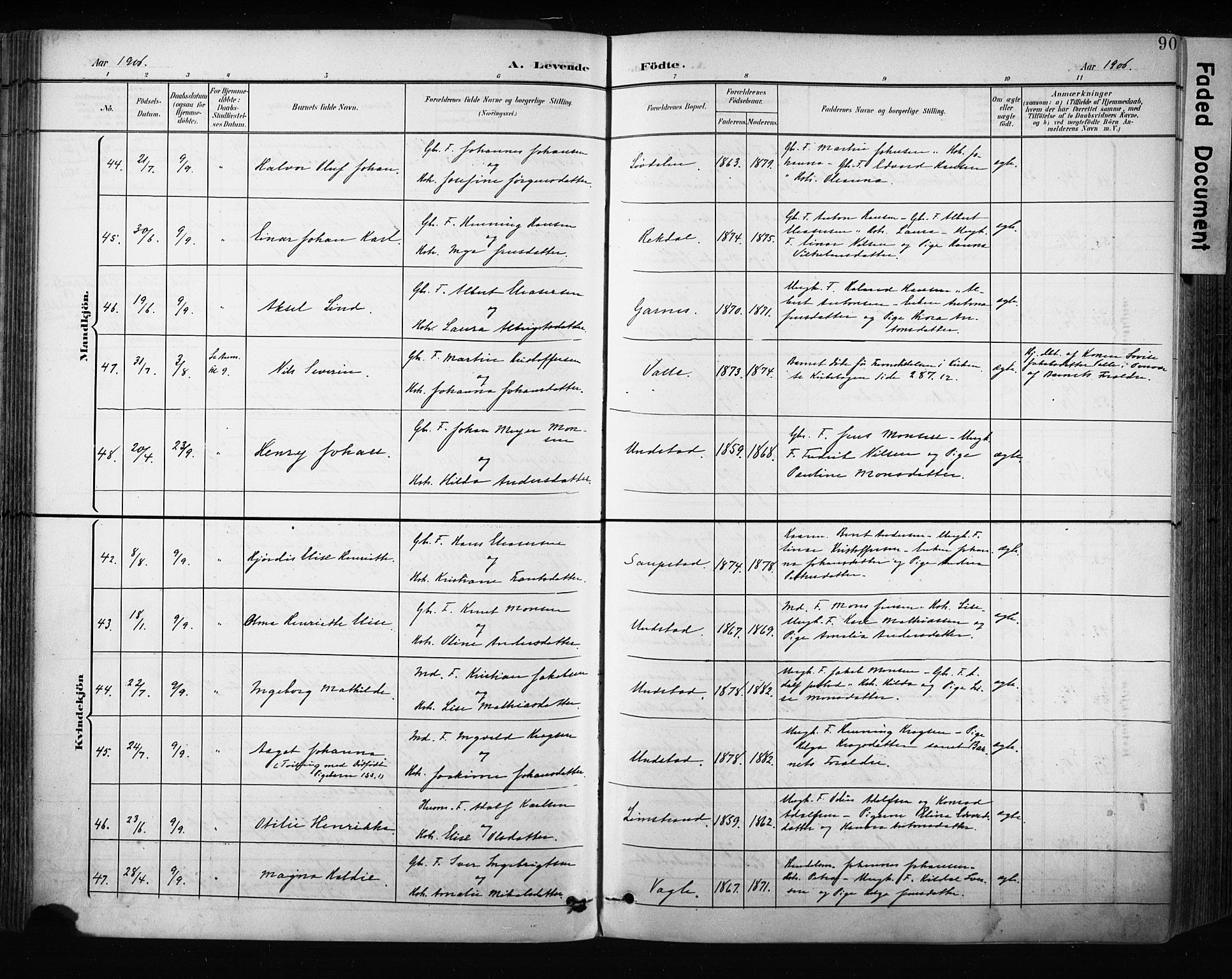 Ministerialprotokoller, klokkerbøker og fødselsregistre - Nordland, AV/SAT-A-1459/880/L1134: Parish register (official) no. 880A08, 1899-1908, p. 90