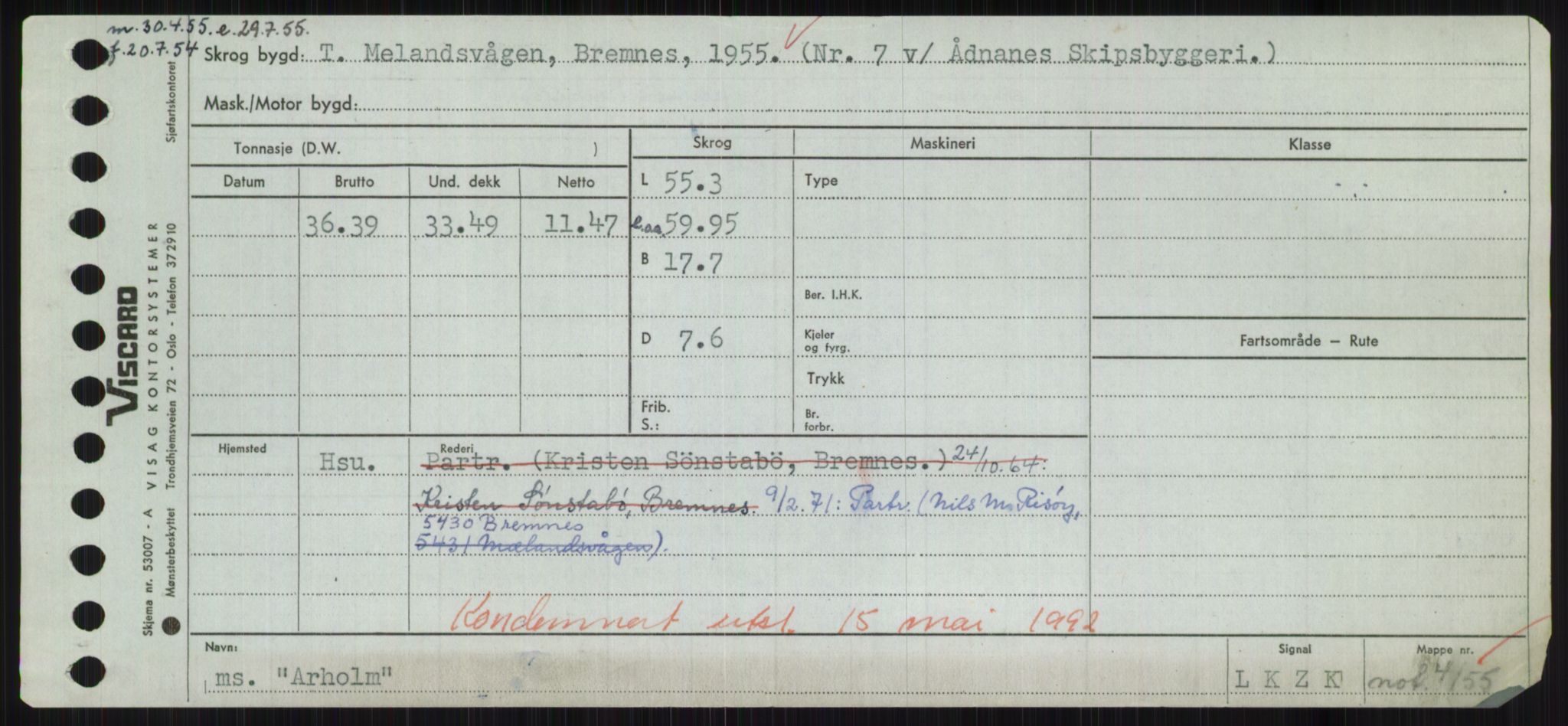 Sjøfartsdirektoratet med forløpere, Skipsmålingen, RA/S-1627/H/Hd/L0002: Fartøy, Apa-Axe, p. 93