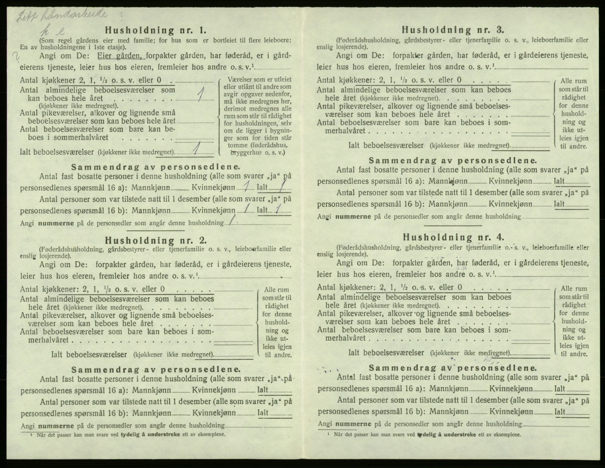 SAB, 1920 census for Bremnes, 1920, p. 369