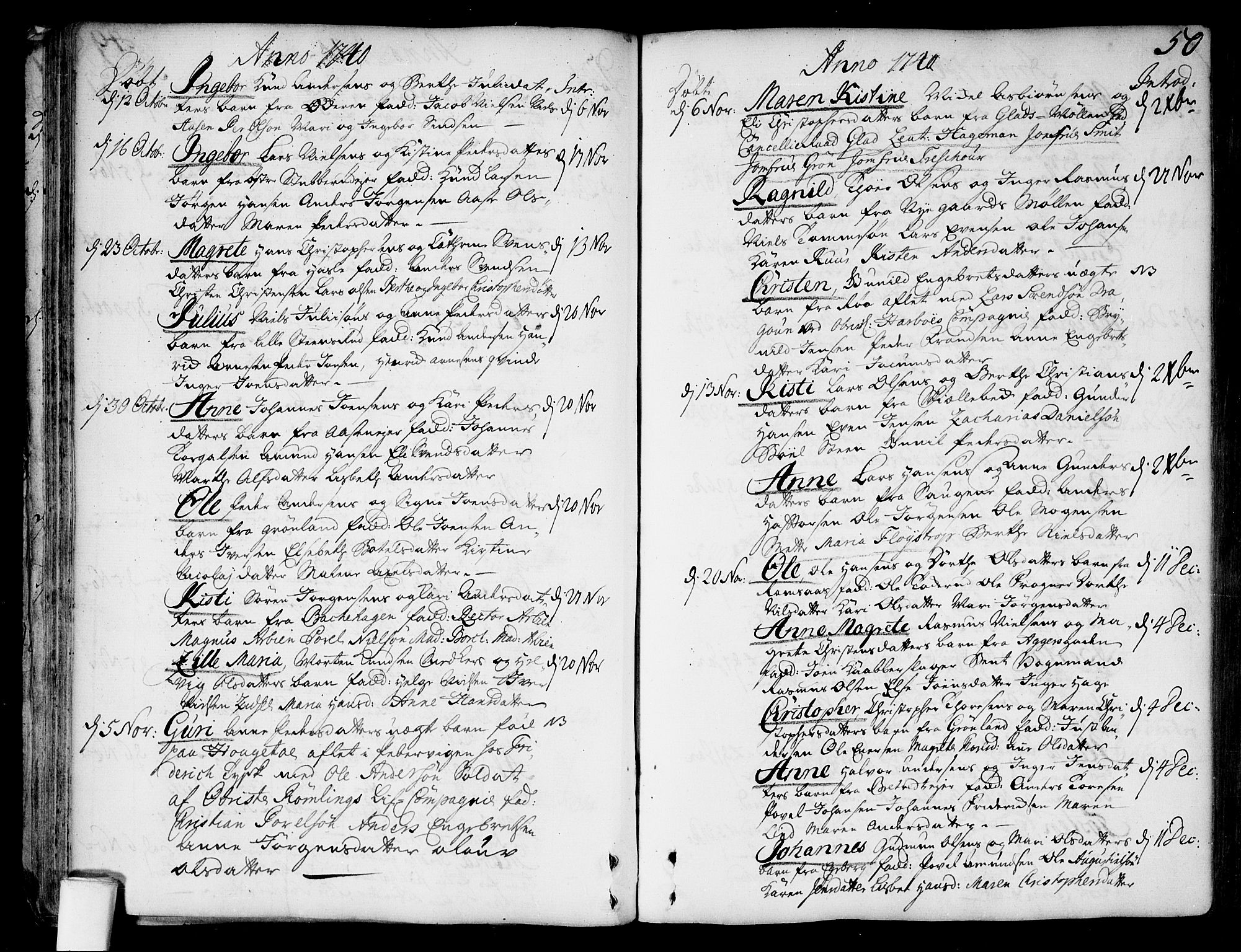 Aker prestekontor kirkebøker, AV/SAO-A-10861/F/L0007: Parish register (official) no. 7, 1734-1748, p. 50