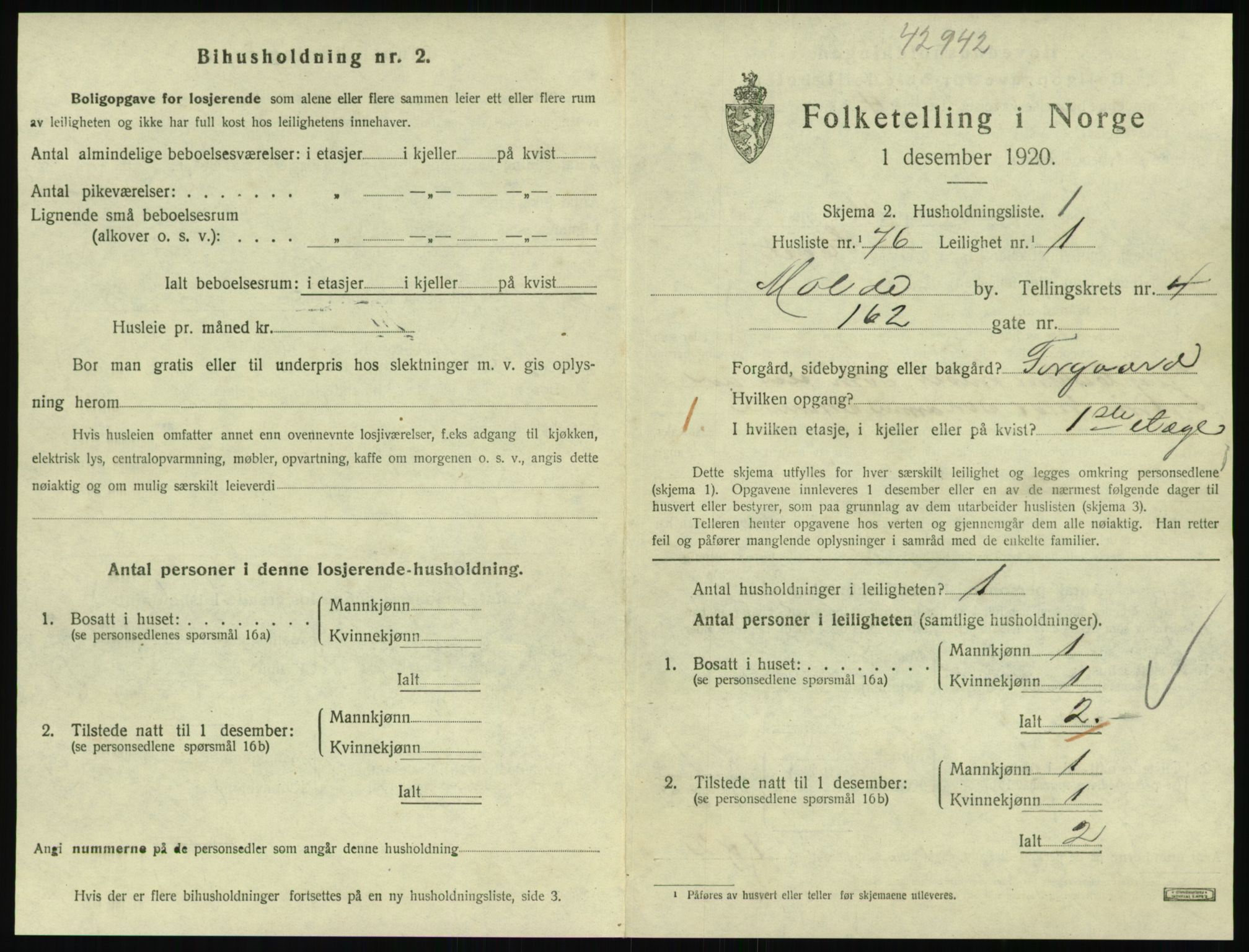 SAT, 1920 census for Molde, 1920, p. 1735