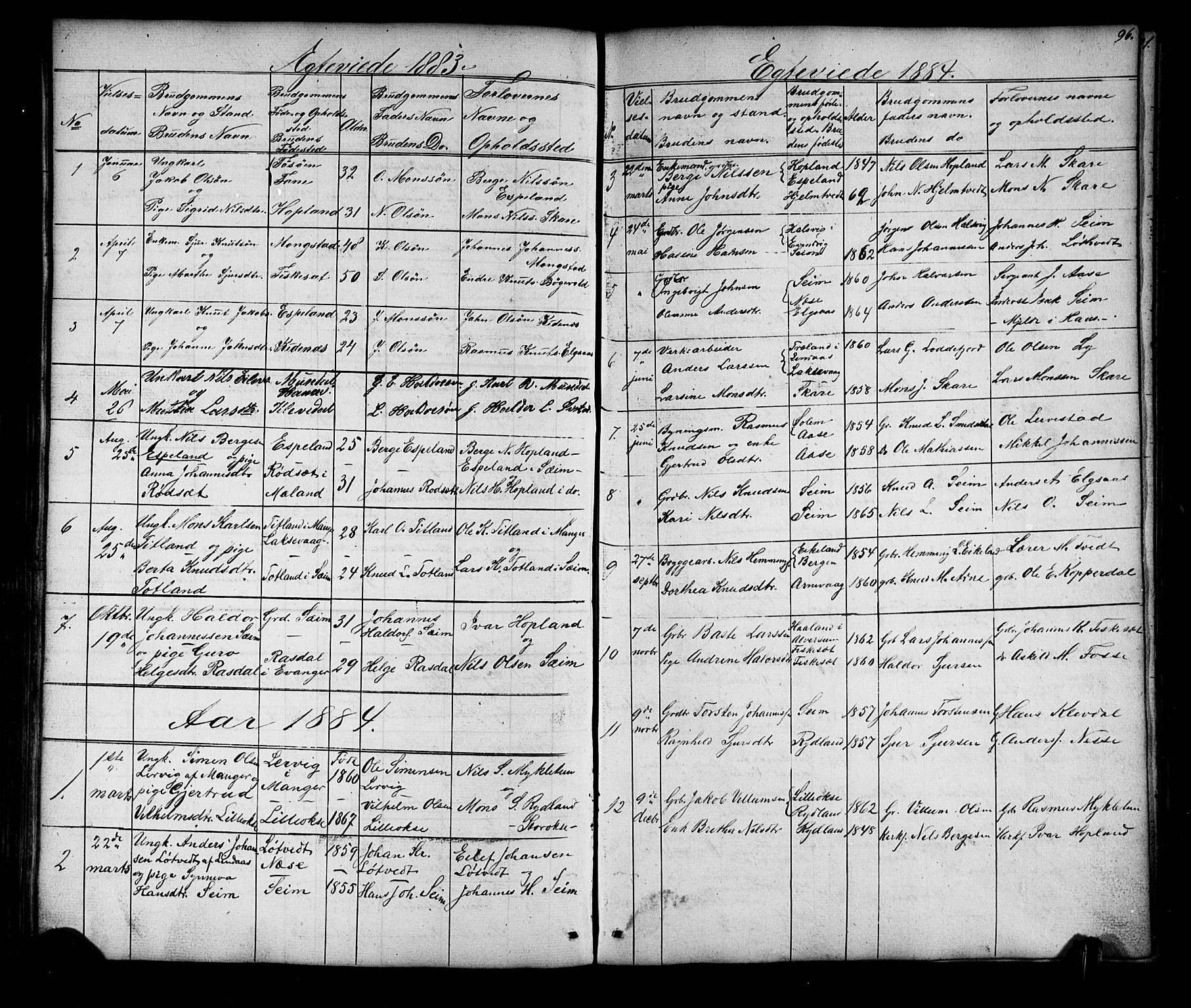 Alversund Sokneprestembete, SAB/A-73901/H/Ha/Hab: Parish register (copy) no. D 2, 1851-1889, p. 96