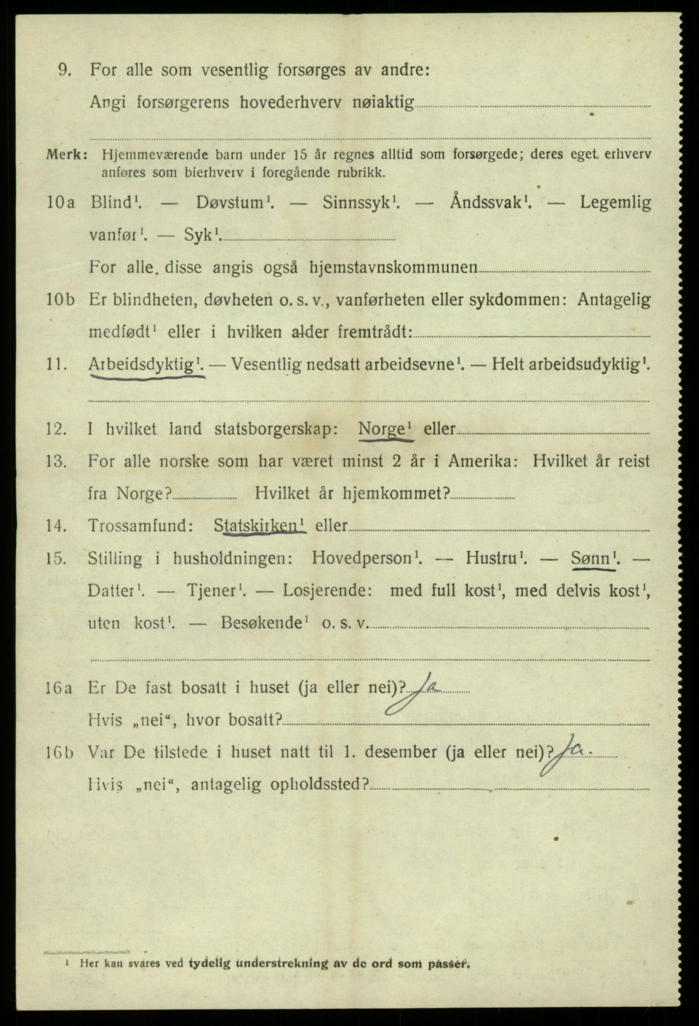 SAB, 1920 census for Jondal, 1920, p. 2491