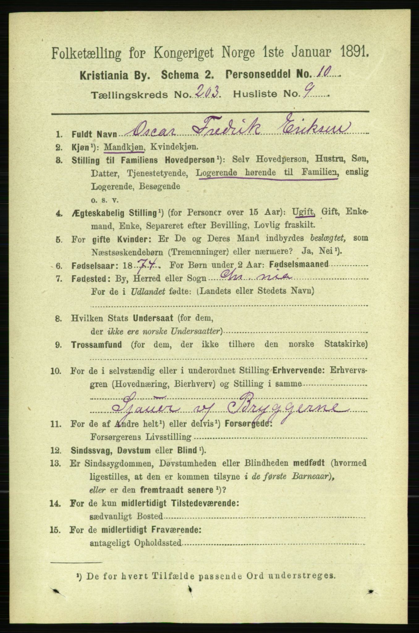 RA, 1891 census for 0301 Kristiania, 1891, p. 122204