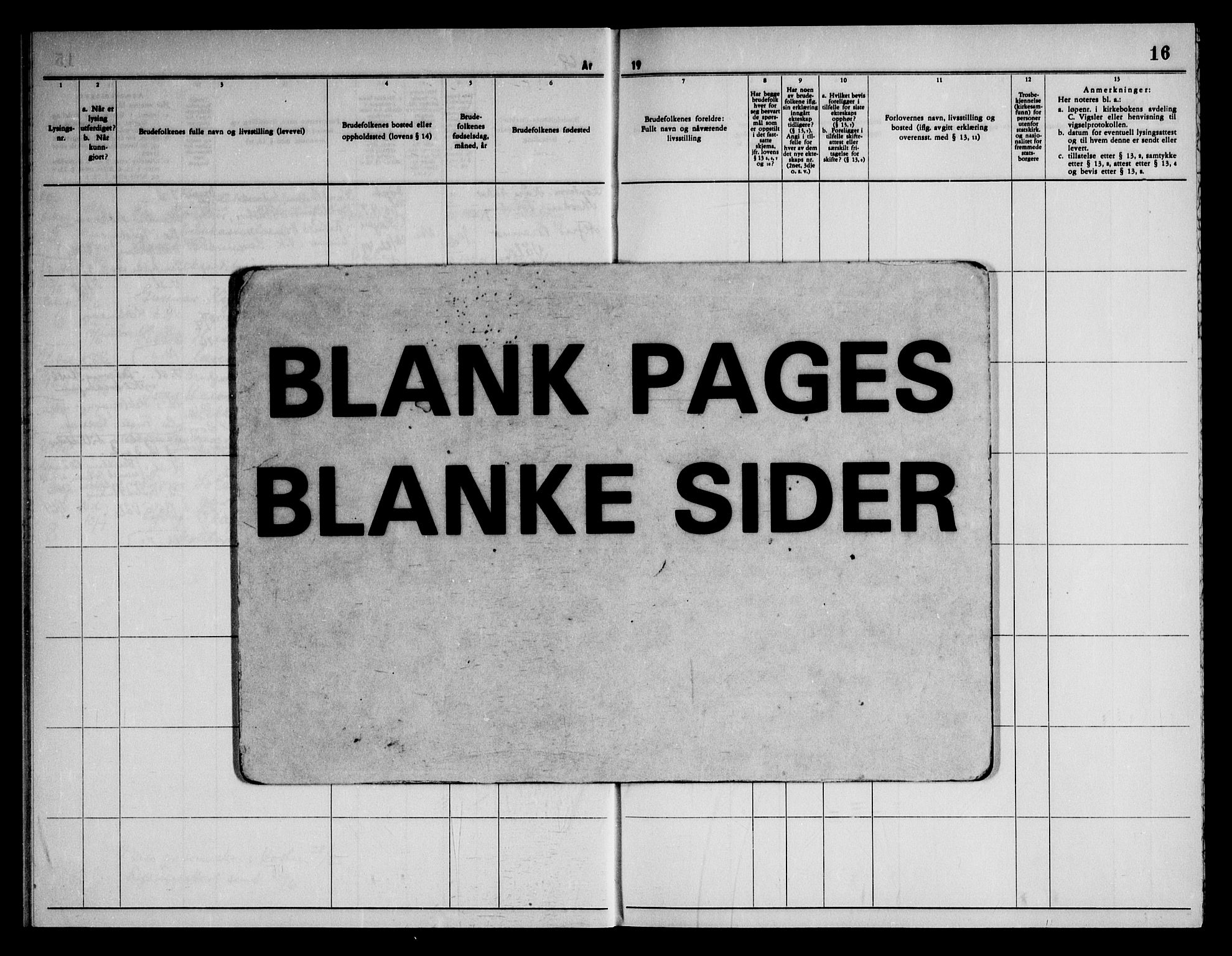 Våle kirkebøker, AV/SAKO-A-334/H/Ha/L0003: Banns register no. 3, 1963-1969, p. 16