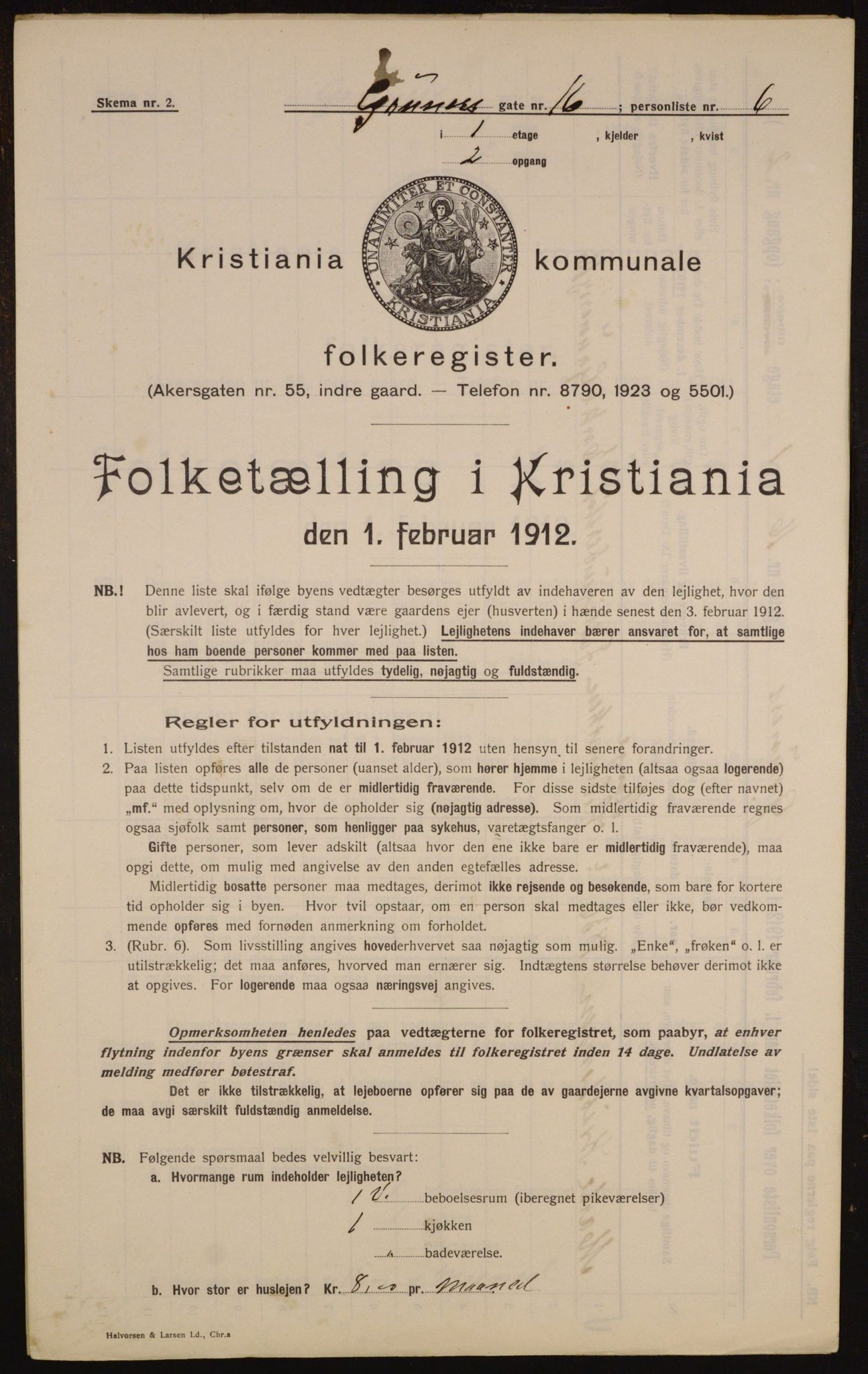 OBA, Municipal Census 1912 for Kristiania, 1912, p. 30967