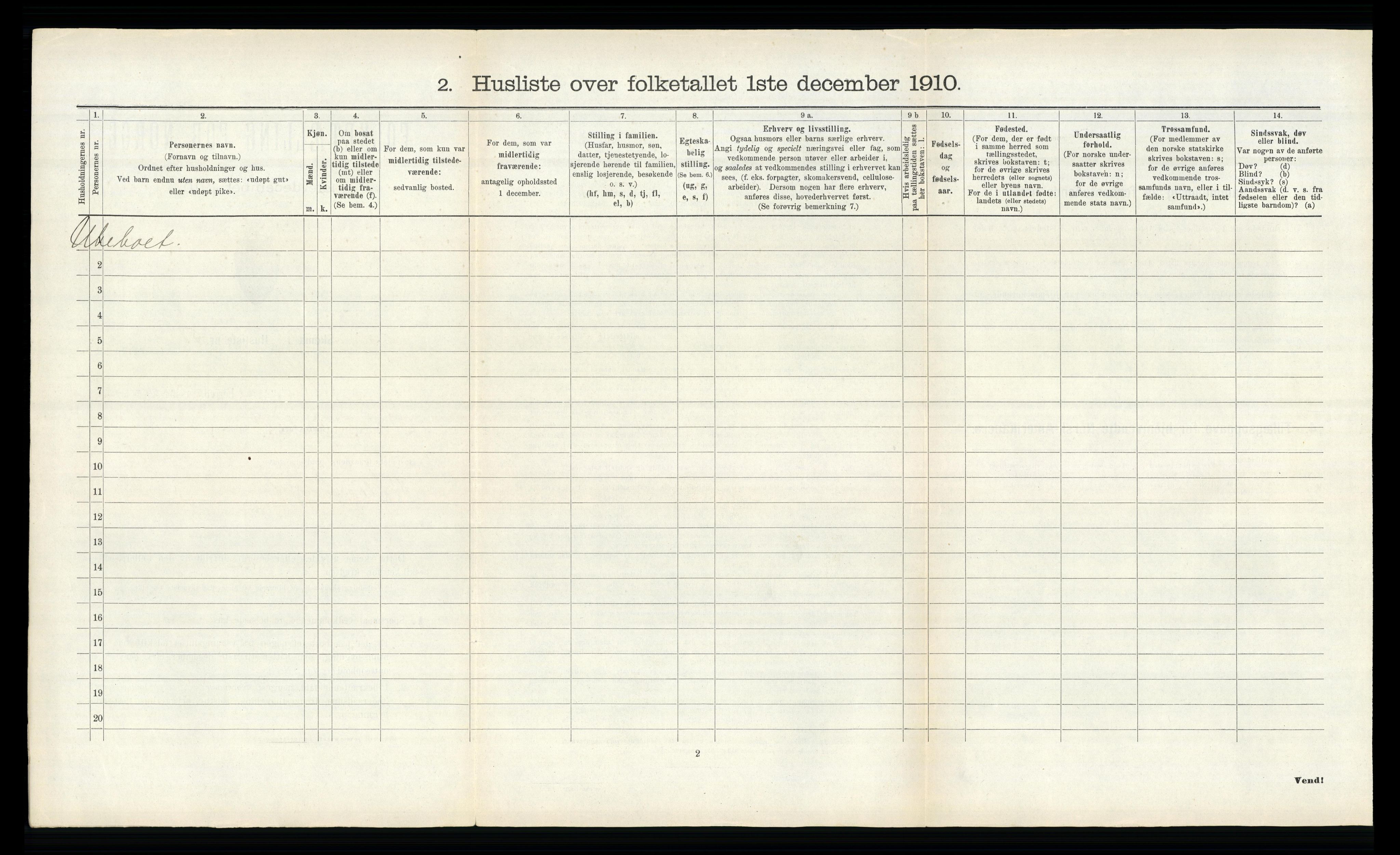 RA, 1910 census for Sem, 1910, p. 337