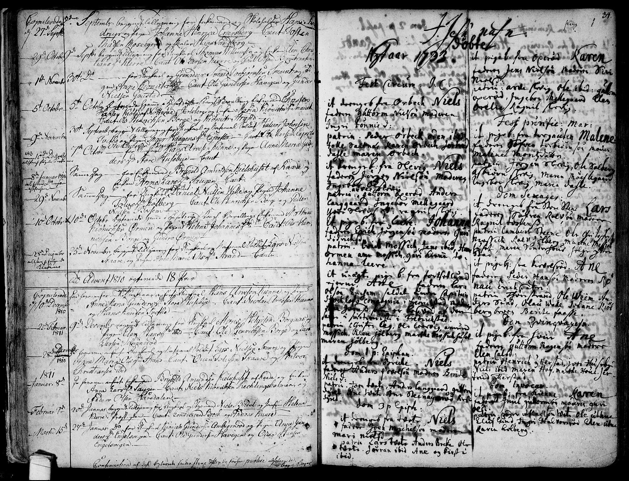 Onsøy prestekontor Kirkebøker, SAO/A-10914/F/Fa/L0001: Parish register (official) no. I 1, 1733-1814, p. 34