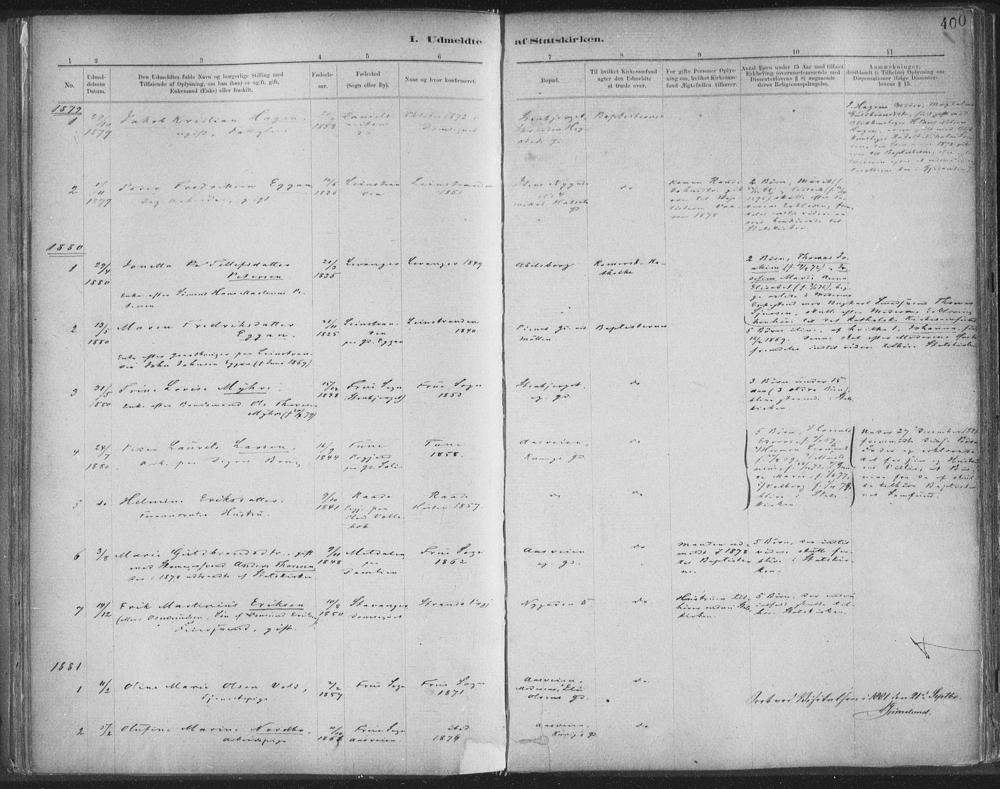 Ministerialprotokoller, klokkerbøker og fødselsregistre - Sør-Trøndelag, SAT/A-1456/603/L0163: Parish register (official) no. 603A02, 1879-1895, p. 400