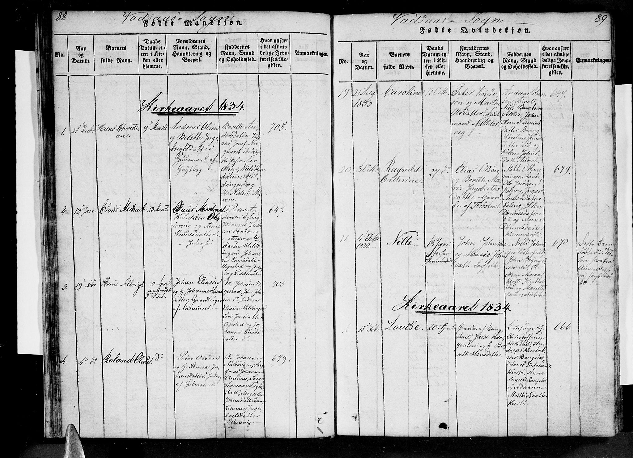 Ministerialprotokoller, klokkerbøker og fødselsregistre - Nordland, AV/SAT-A-1459/810/L0142: Parish register (official) no. 810A06 /1, 1819-1841, p. 88-89