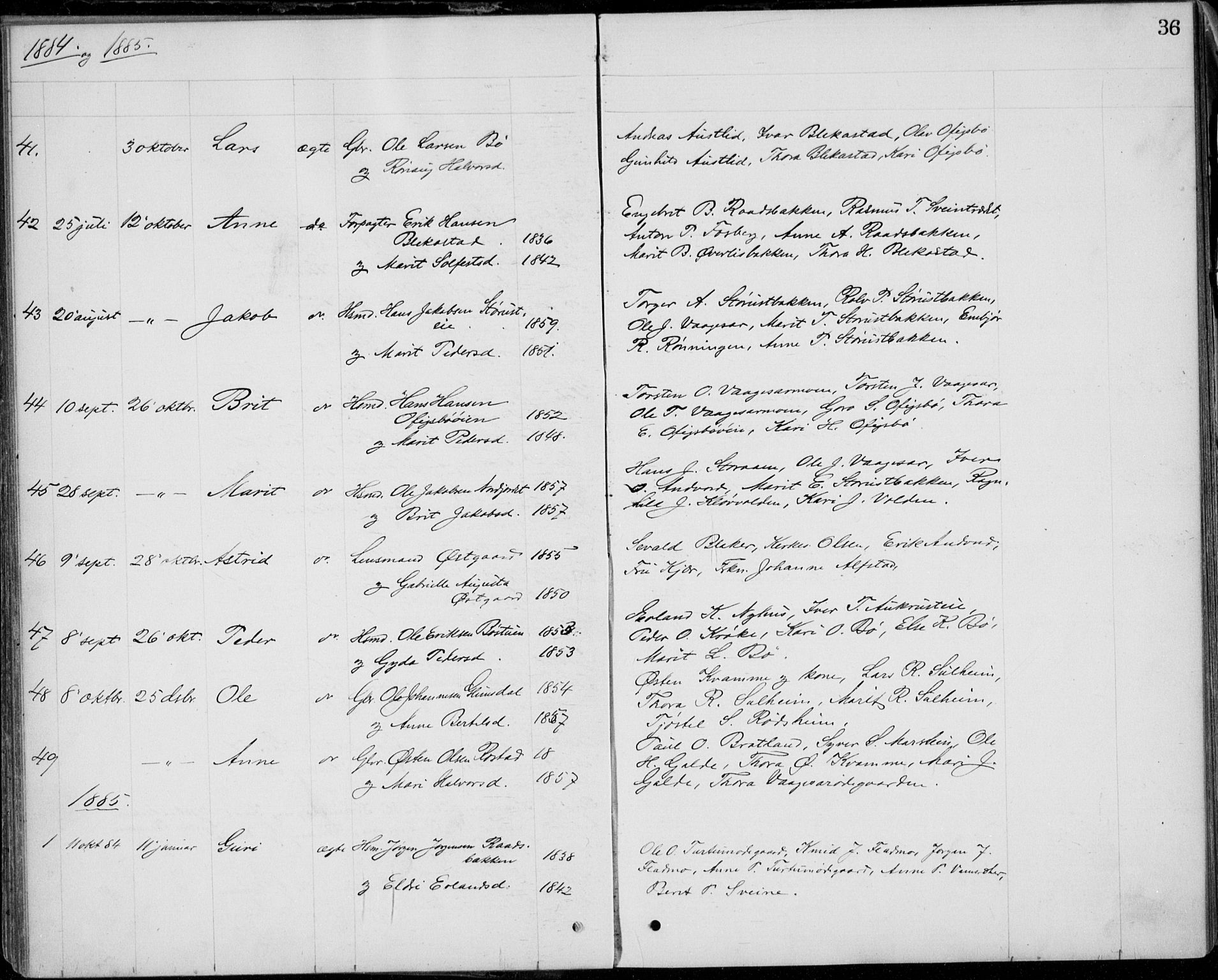 Lom prestekontor, SAH/PREST-070/L/L0013: Parish register (copy) no. 13, 1874-1938, p. 36