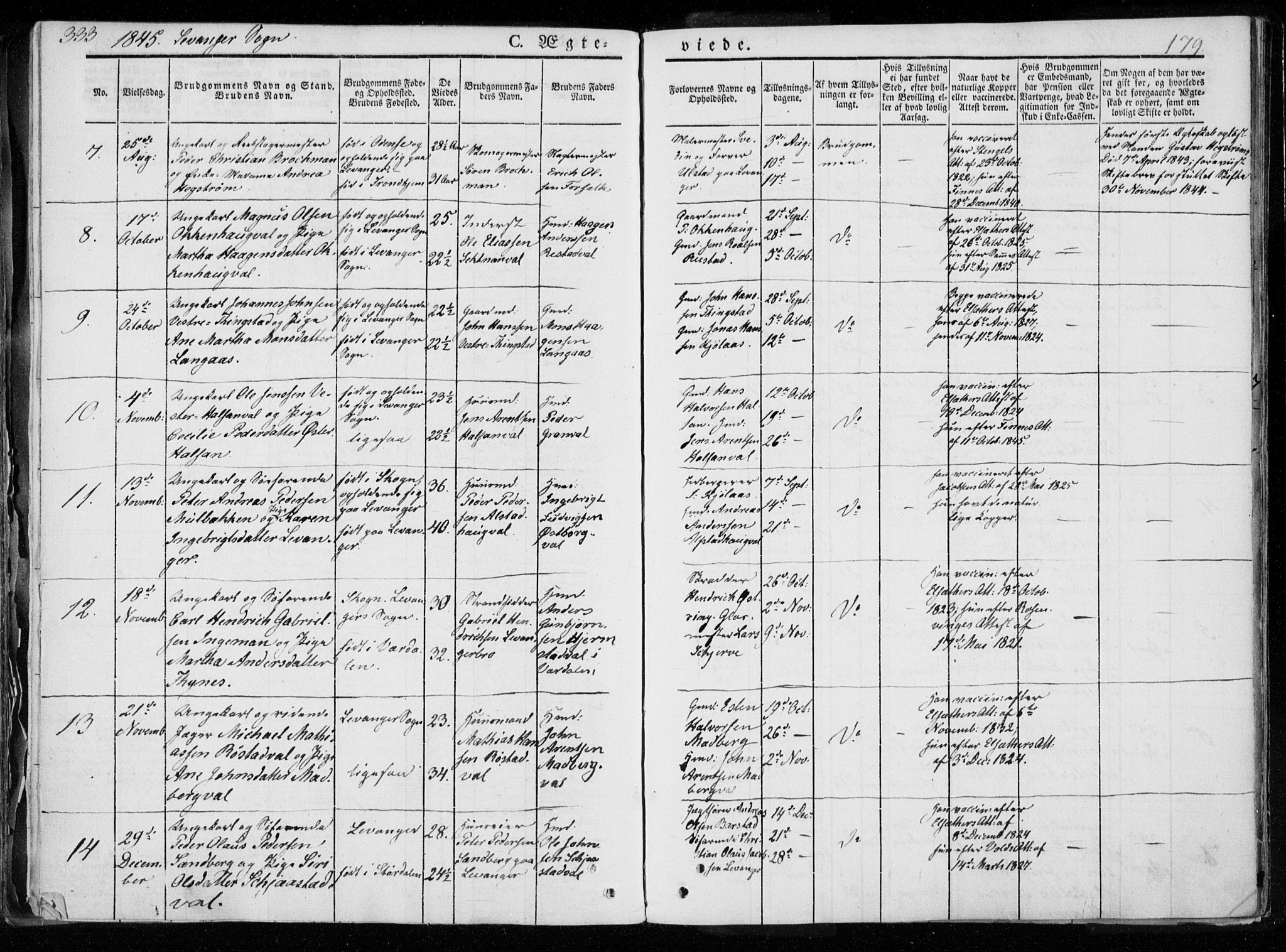Ministerialprotokoller, klokkerbøker og fødselsregistre - Nord-Trøndelag, SAT/A-1458/720/L0183: Parish register (official) no. 720A01, 1836-1855, p. 179