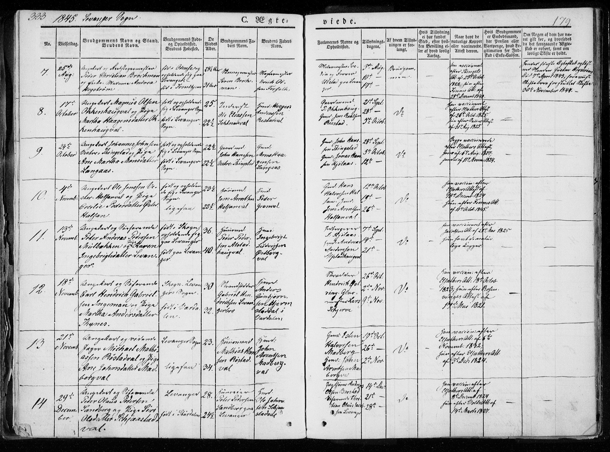 Ministerialprotokoller, klokkerbøker og fødselsregistre - Nord-Trøndelag, AV/SAT-A-1458/720/L0183: Parish register (official) no. 720A01, 1836-1855, p. 179