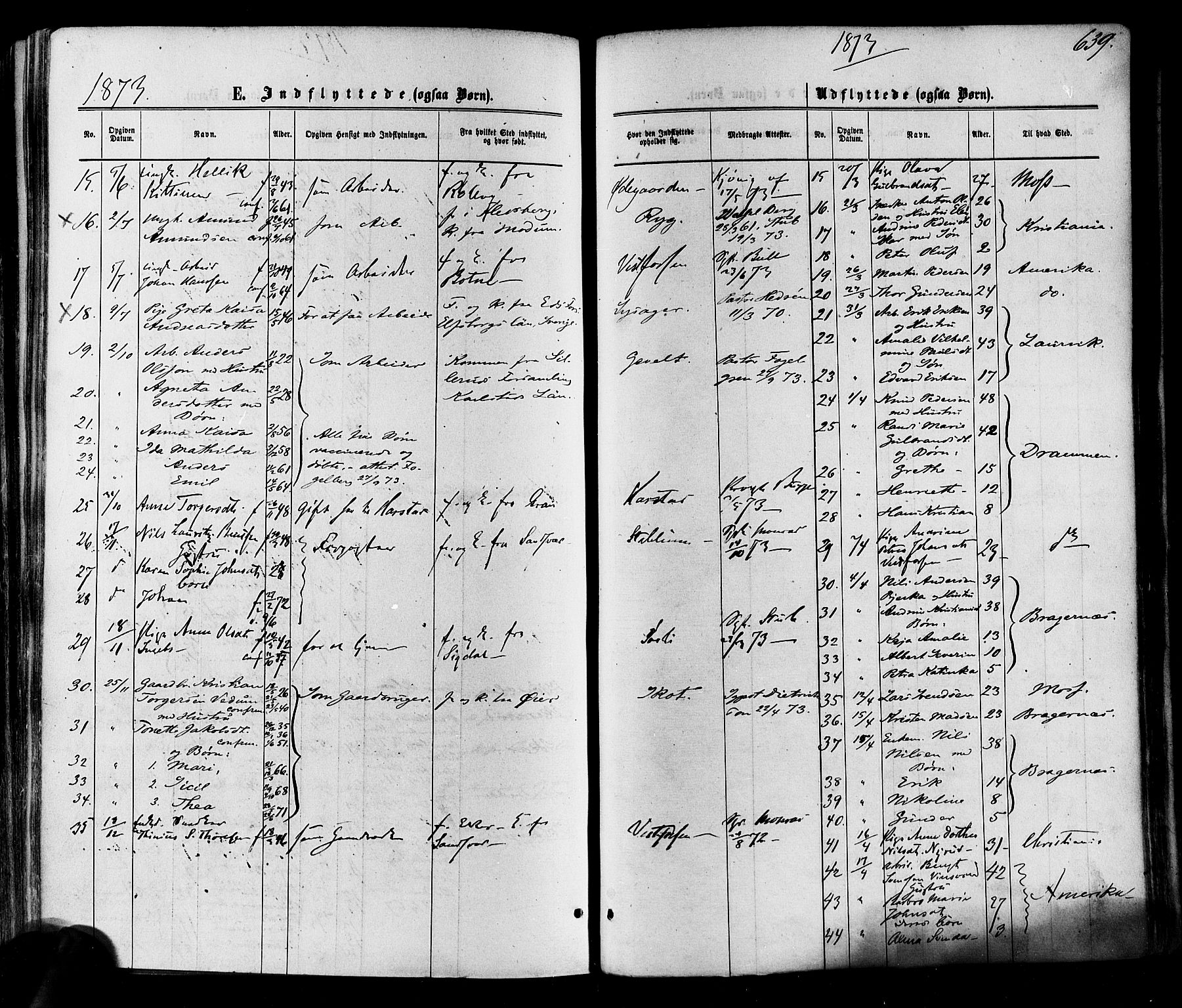 Eiker kirkebøker, AV/SAKO-A-4/F/Fa/L0017: Parish register (official) no. I 17, 1869-1877, p. 639