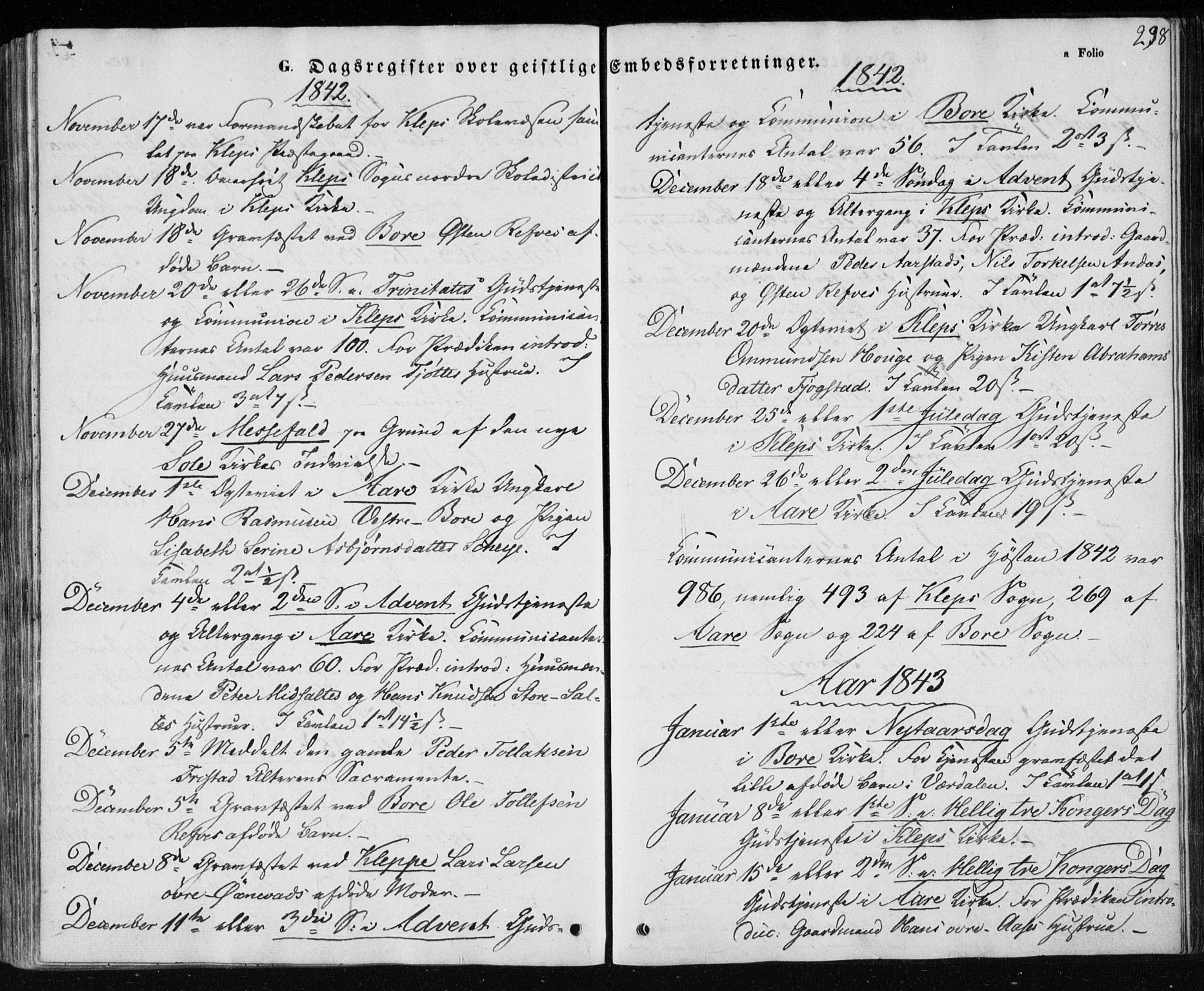 Klepp sokneprestkontor, SAST/A-101803/001/3/30BA/L0004: Parish register (official) no. A 4, 1842-1852, p. 298