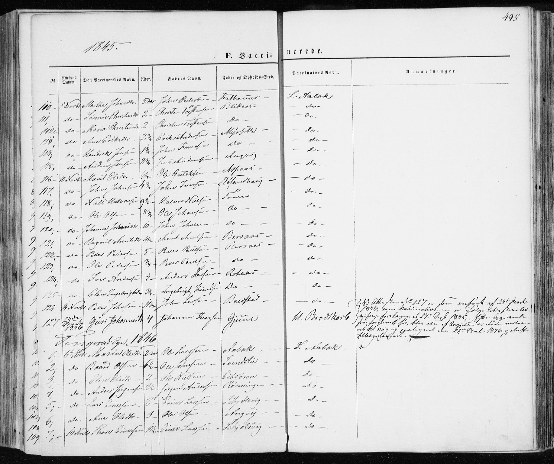 Ministerialprotokoller, klokkerbøker og fødselsregistre - Møre og Romsdal, SAT/A-1454/586/L0984: Parish register (official) no. 586A10, 1844-1856, p. 495