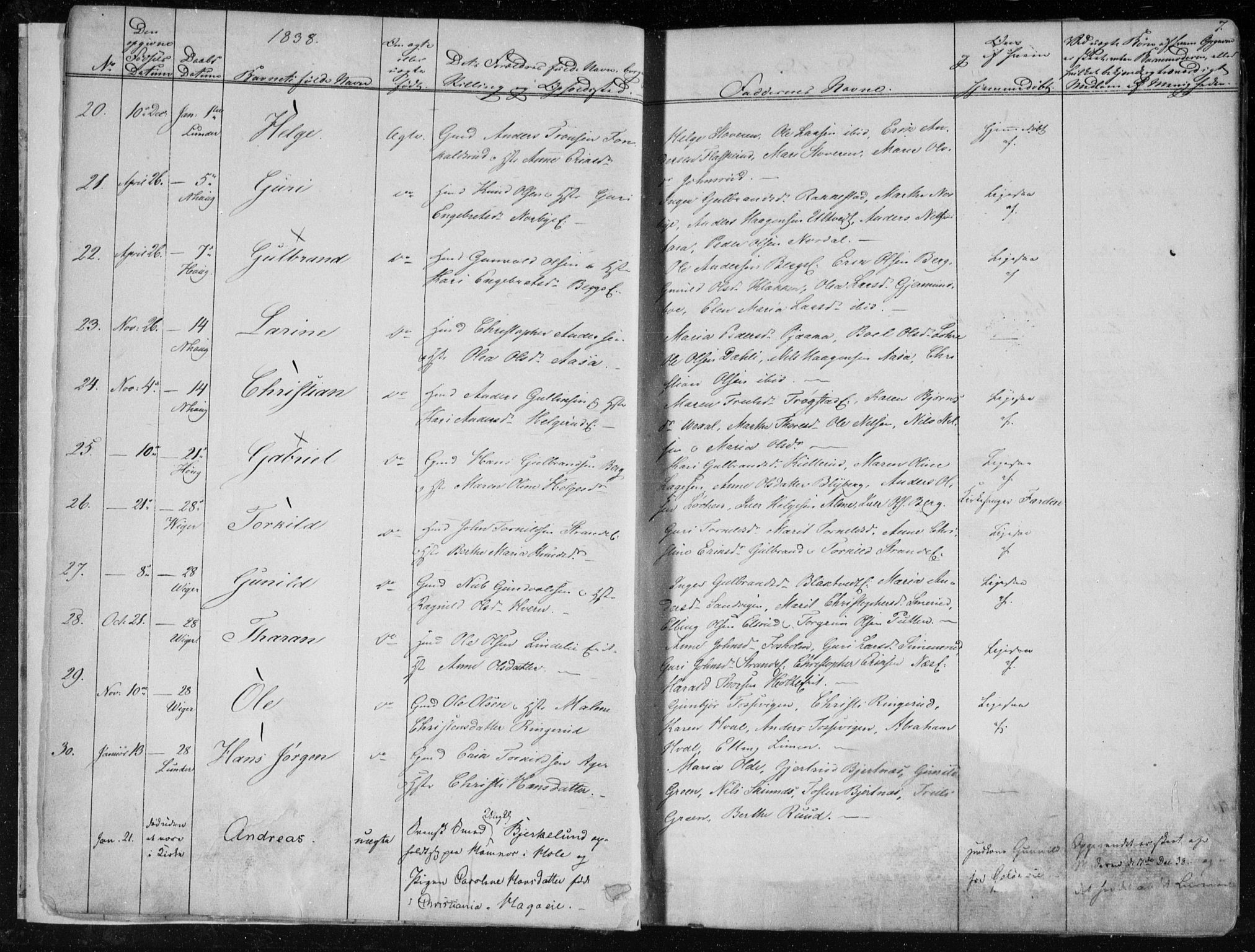 Norderhov kirkebøker, AV/SAKO-A-237/F/Fa/L0010: Parish register (official) no. 10, 1837-1847, p. 7