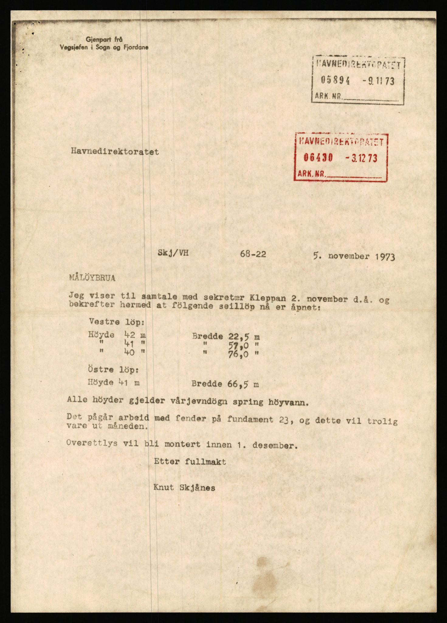 Havnedirektoratet, RA/S-1604/2/D/L0612/0001: 1395 Bruer og vegfylling / 1395 j.nr. 2001-2300/71, 1971, p. 44