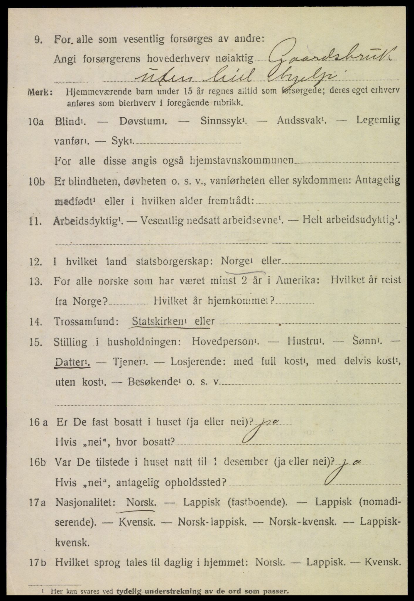 SAT, 1920 census for Vikna, 1920, p. 5984