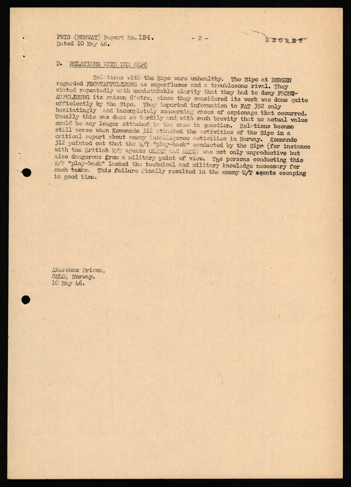 Forsvaret, Forsvarets overkommando II, AV/RA-RAFA-3915/D/Db/L0018: CI Questionaires. Tyske okkupasjonsstyrker i Norge. Tyskere., 1945-1946, p. 336