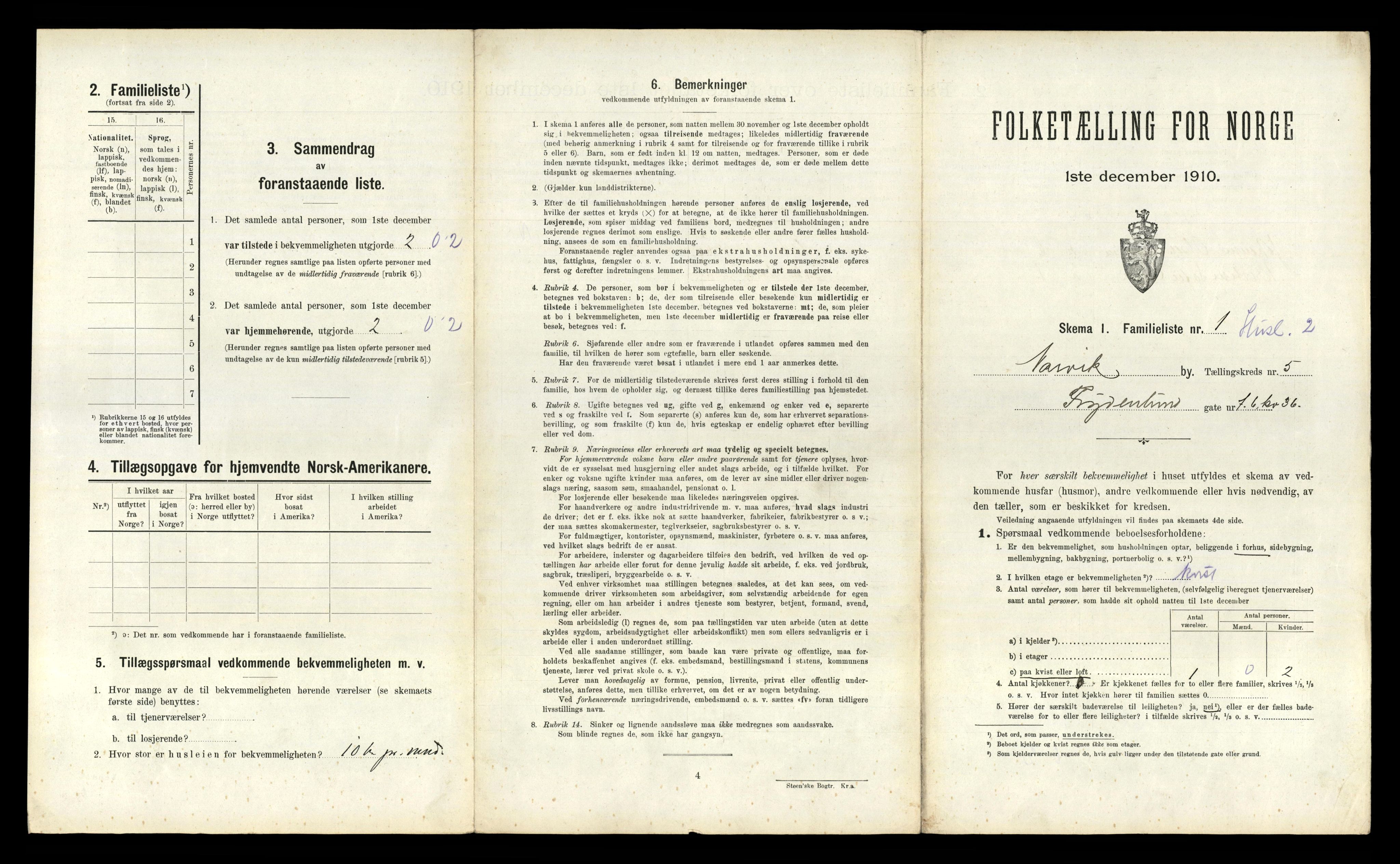 RA, 1910 census for Narvik, 1910, p. 1939