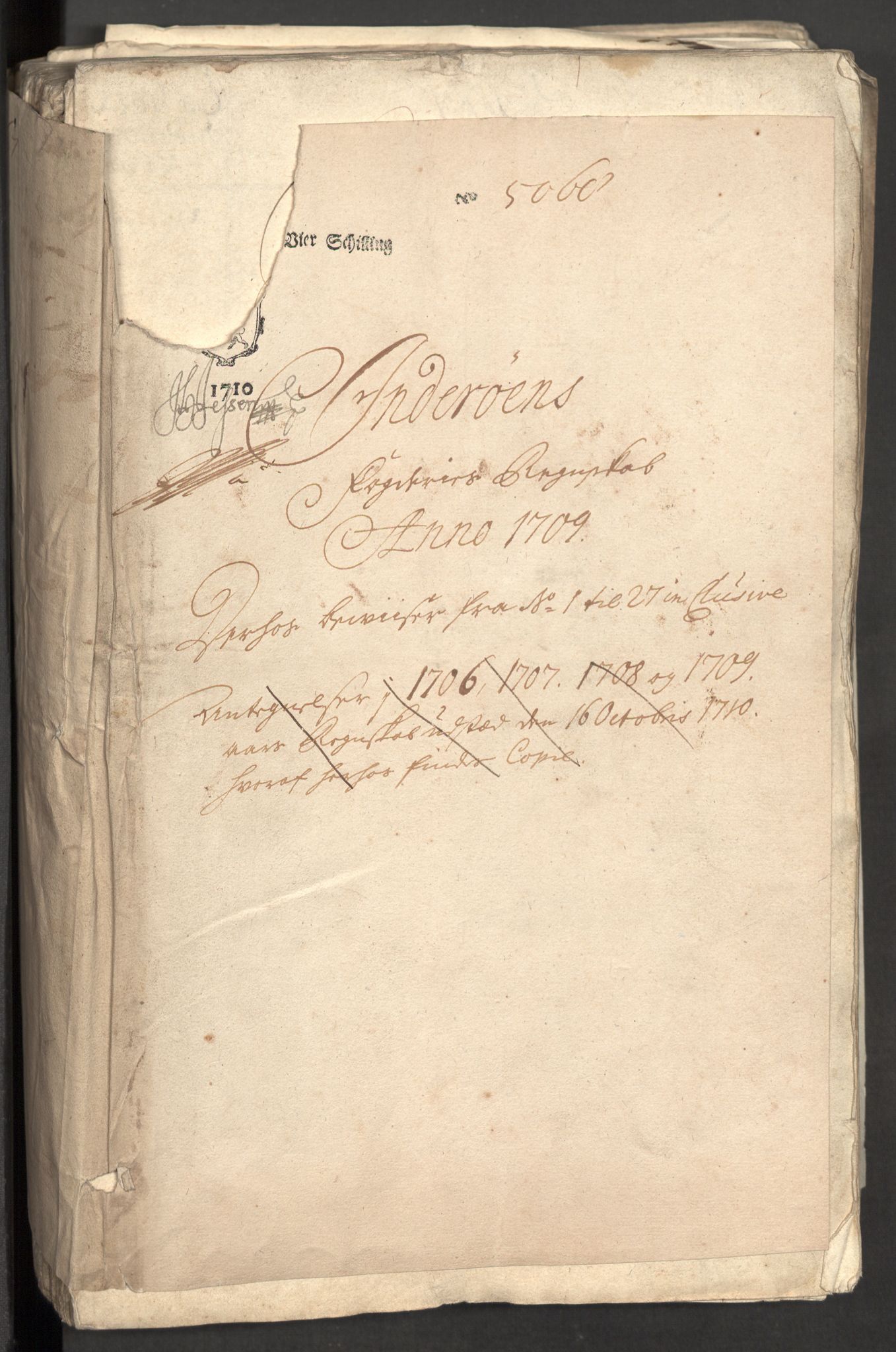 Rentekammeret inntil 1814, Reviderte regnskaper, Fogderegnskap, AV/RA-EA-4092/R63/L4317: Fogderegnskap Inderøy, 1709, p. 3