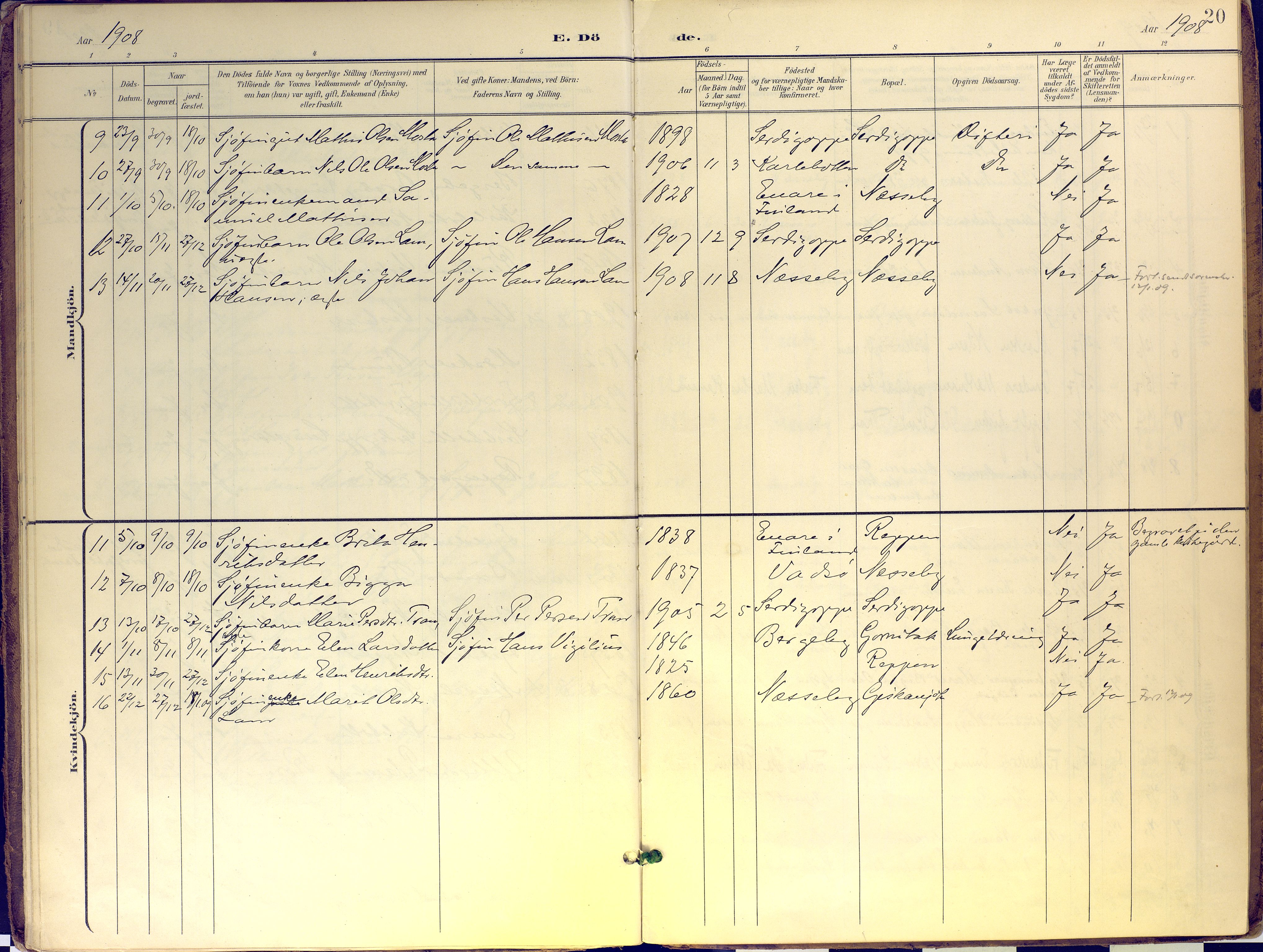 Nesseby sokneprestkontor, SATØ/S-1330/H/Ha/L0007kirke: Parish register (official) no. 7, 1898-1921, p. 20