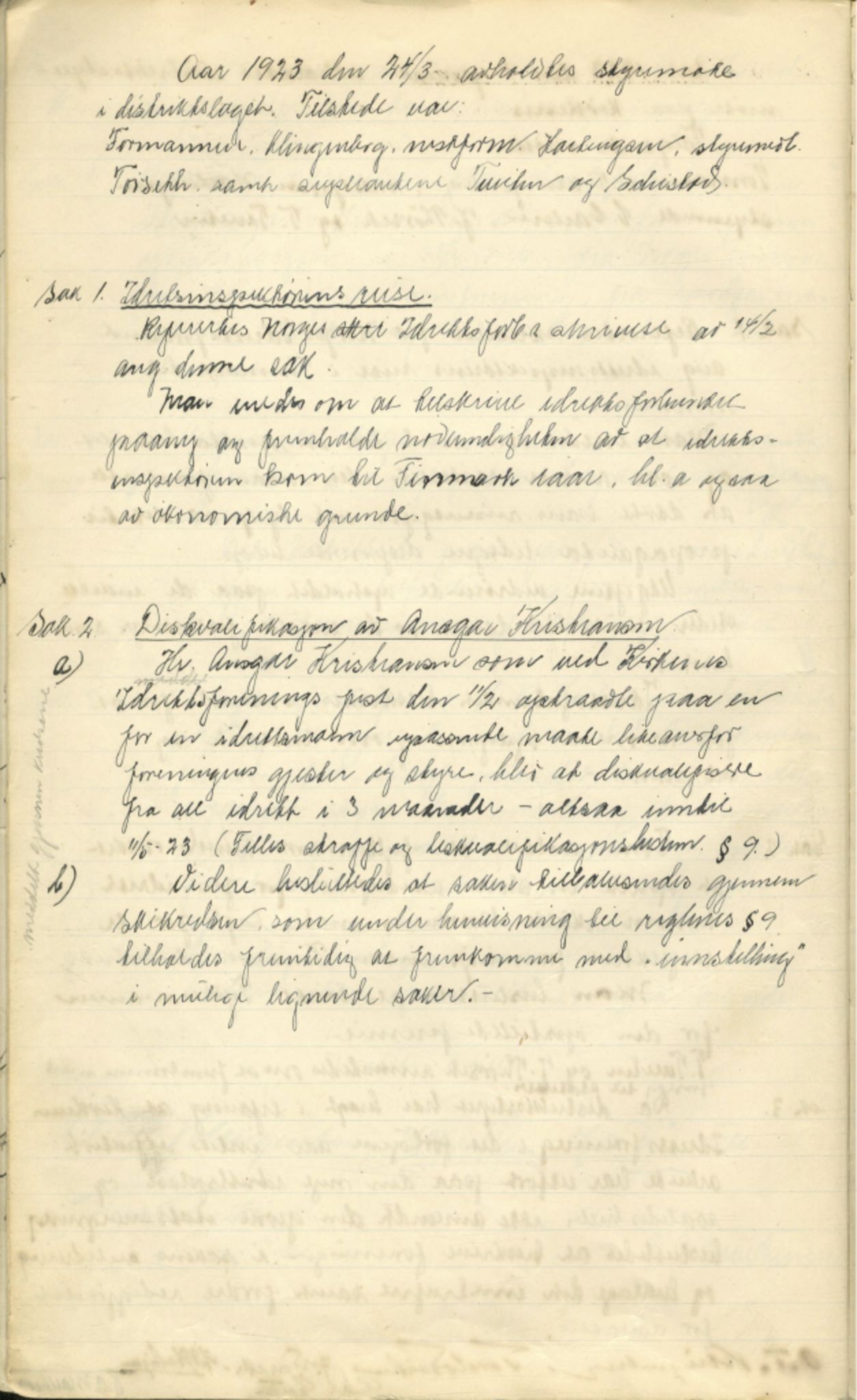 Finnmark Distriktslag for Idrett, FMFB/A-1040/A/L0001: Møteprotokoll, 1919-1940, p. 37