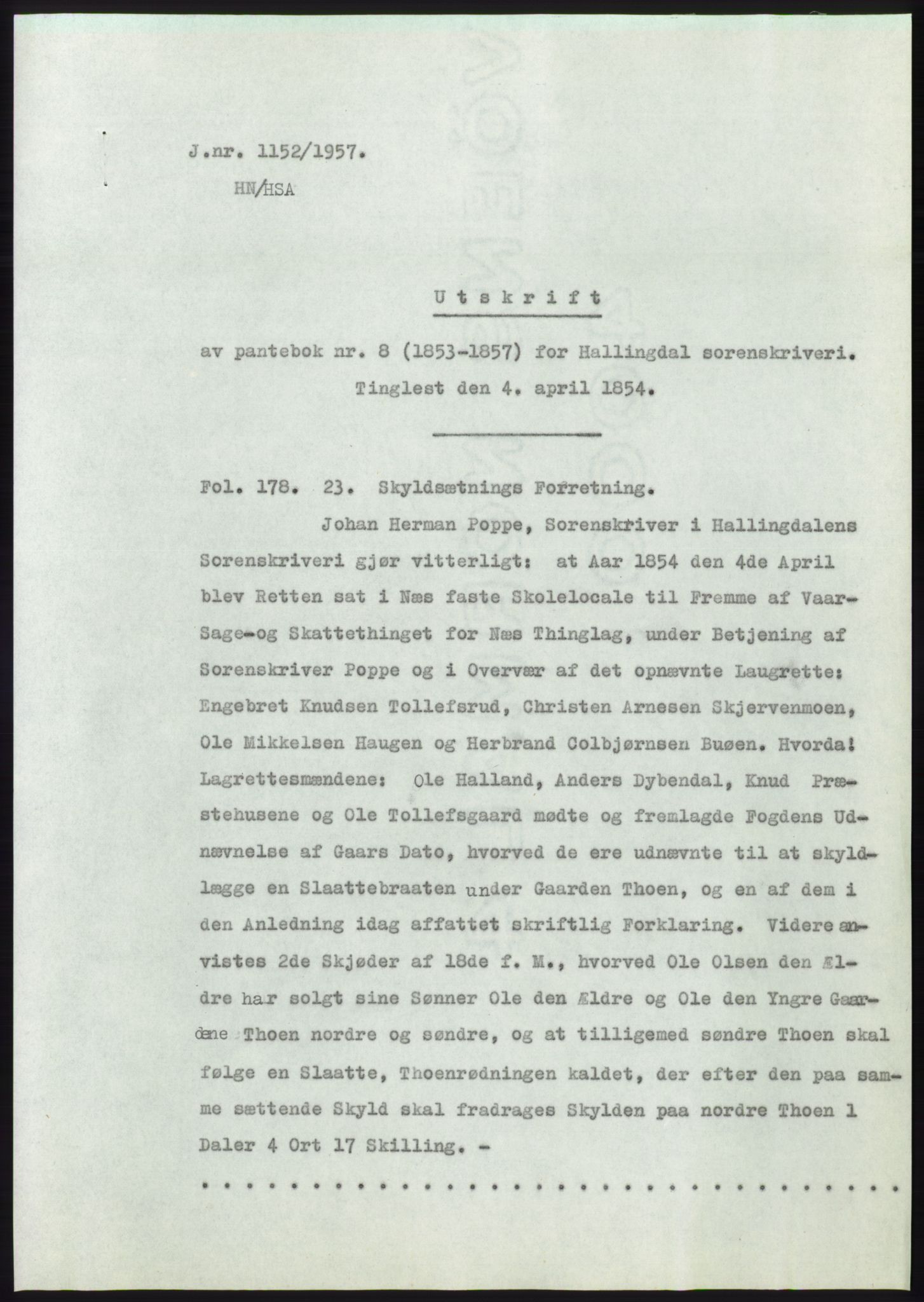 Statsarkivet i Kongsberg, SAKO/A-0001, 1957, p. 352