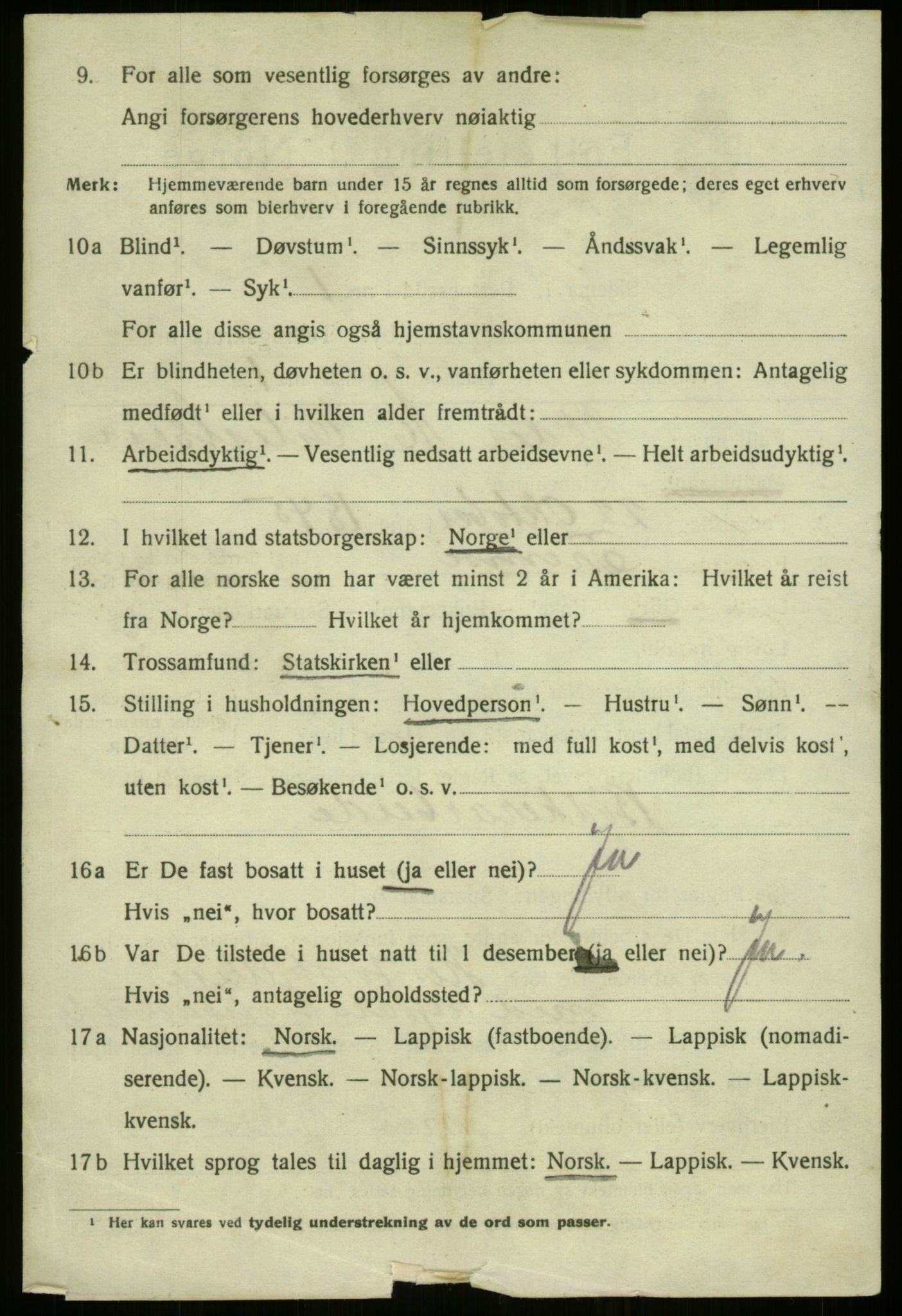 SATØ, 1920 census for Tromsø, 1920, p. 24815