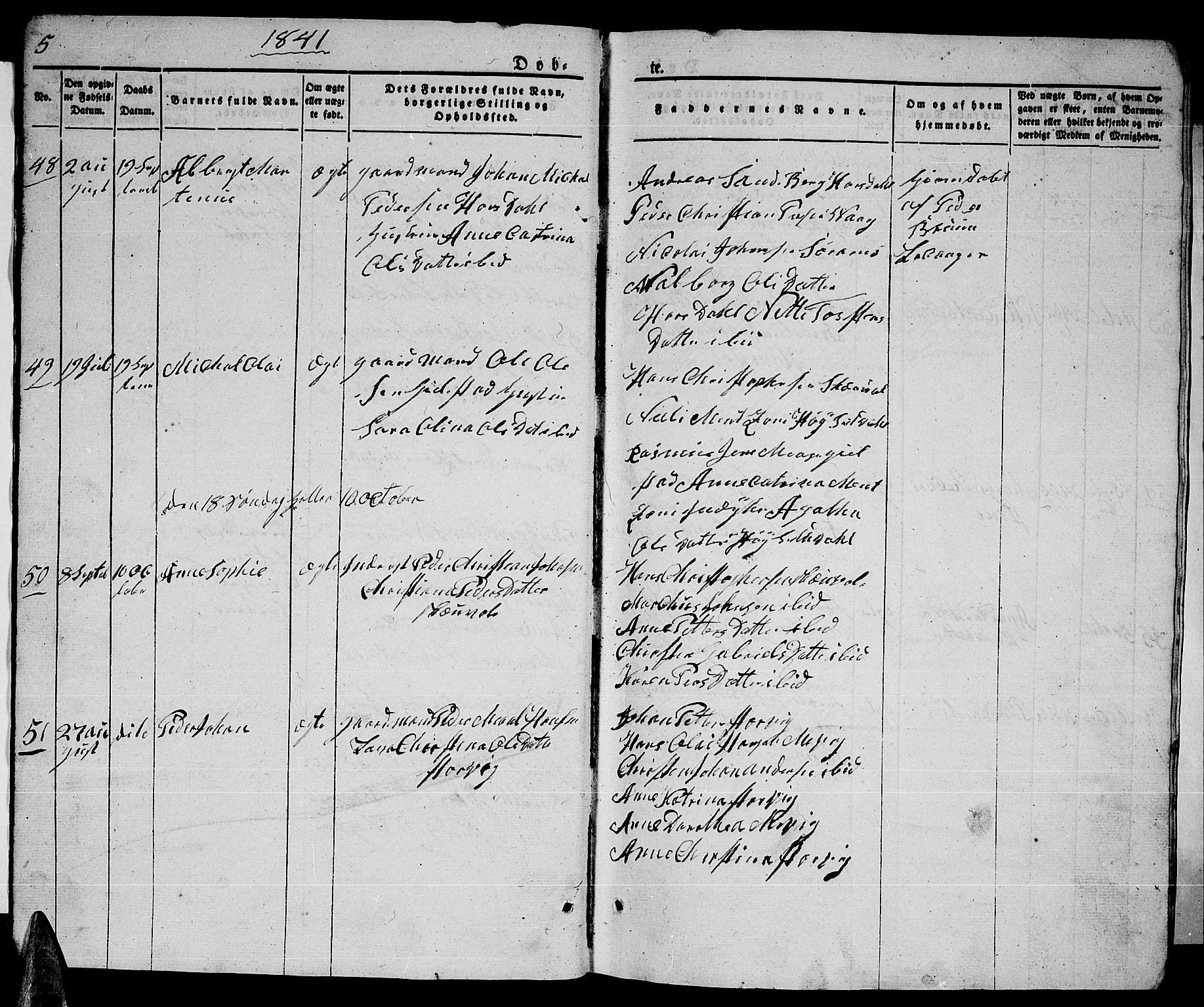 Ministerialprotokoller, klokkerbøker og fødselsregistre - Nordland, SAT/A-1459/805/L0106: Parish register (copy) no. 805C02, 1841-1861, p. 5