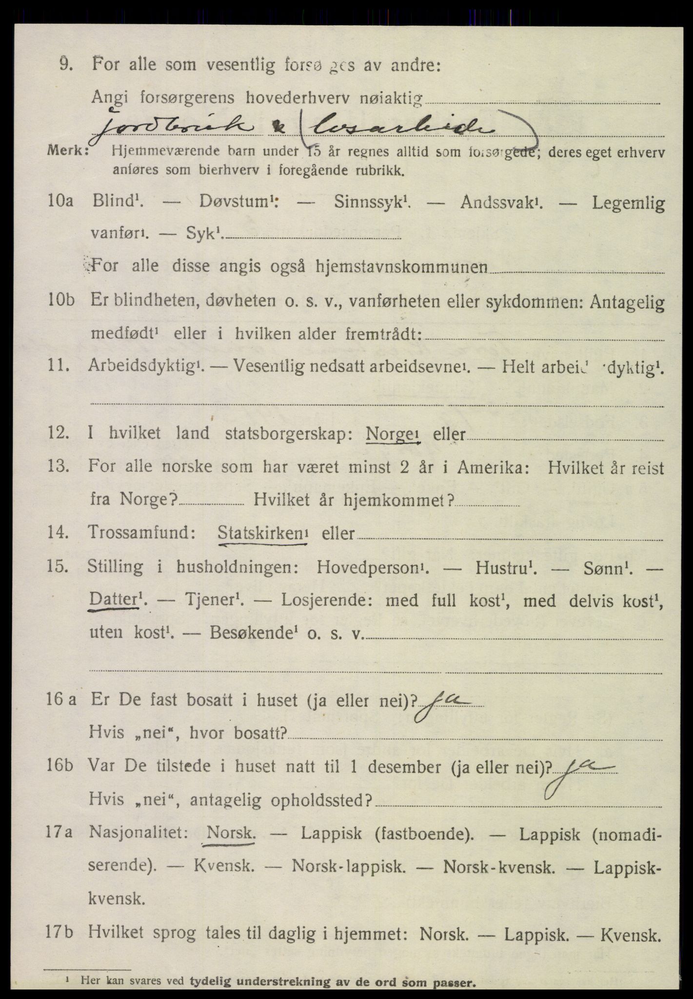 SAT, 1920 census for Korgen, 1920, p. 1737