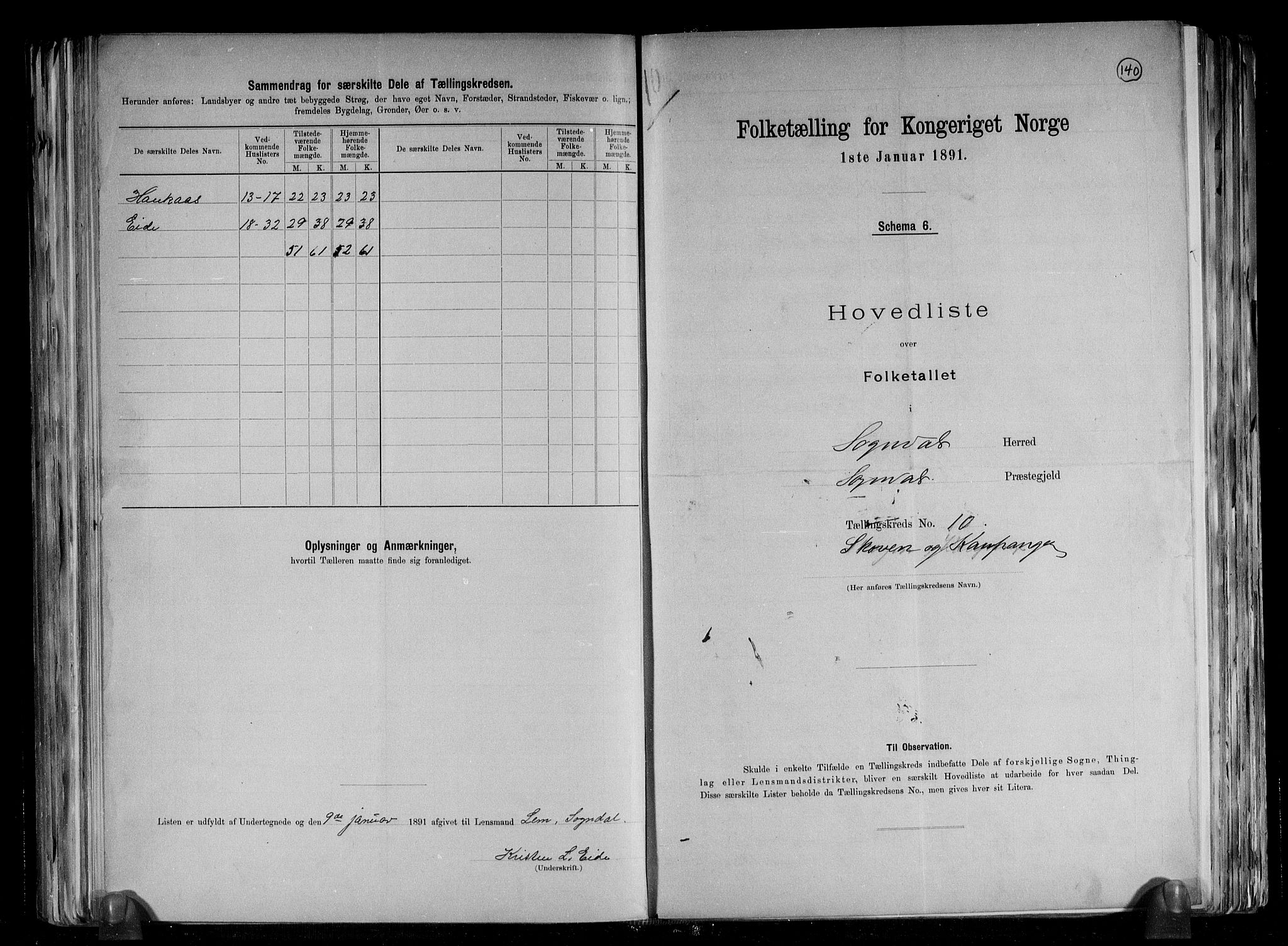 RA, 1891 census for 1420 Sogndal, 1891, p. 26