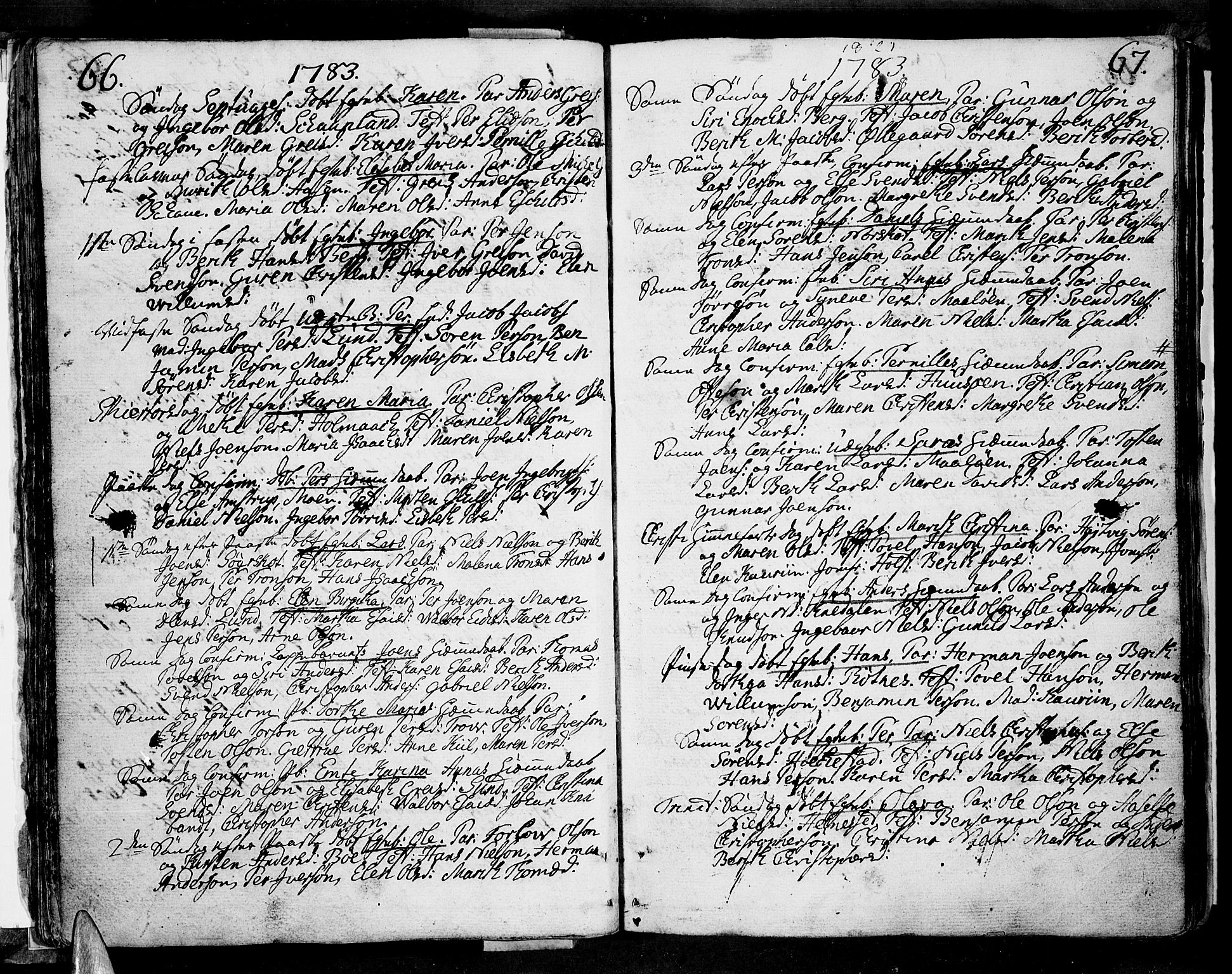 Ministerialprotokoller, klokkerbøker og fødselsregistre - Nordland, SAT/A-1459/855/L0796: Parish register (official) no. 855A04, 1776-1813, p. 66-67