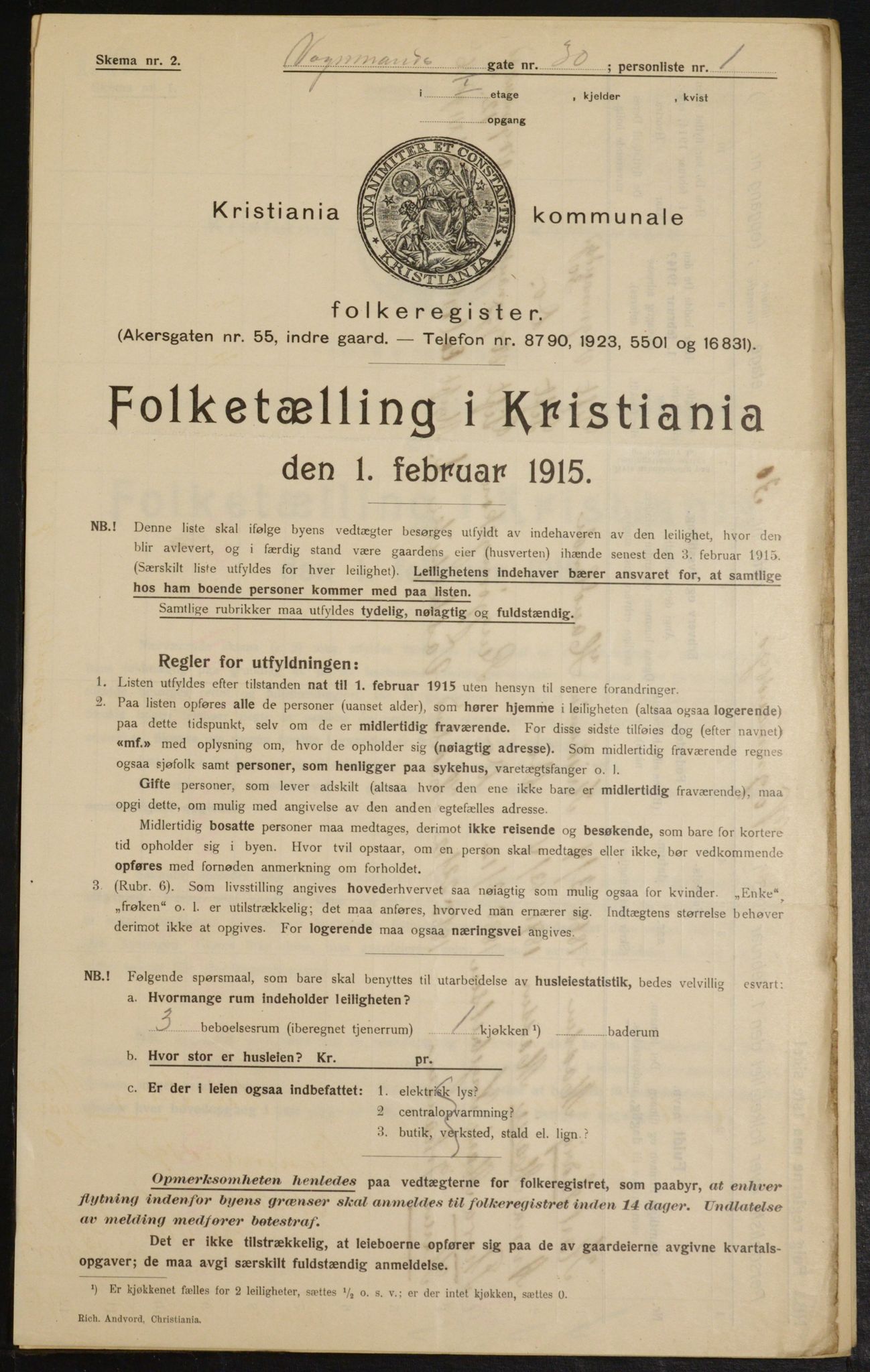 OBA, Municipal Census 1915 for Kristiania, 1915, p. 124823