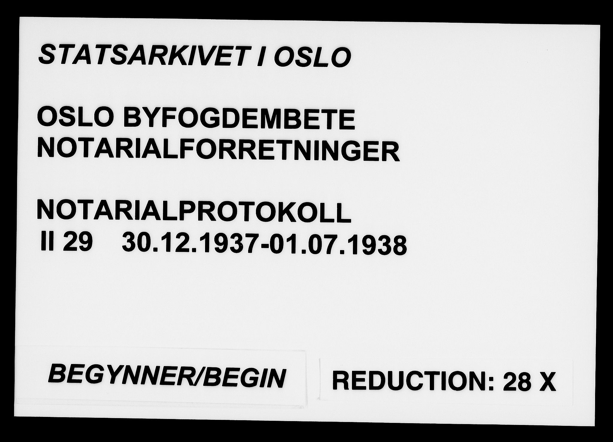 Oslo byfogd avd. I, SAO/A-10220/L/Lb/Lbb/L0029: Notarialprotokoll, rekke II: Vigsler, 1937-1938
