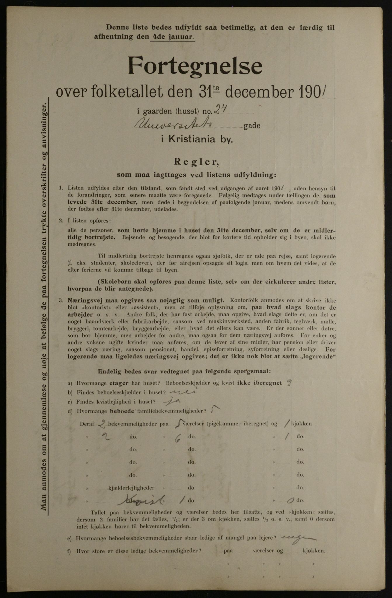 OBA, Municipal Census 1901 for Kristiania, 1901, p. 18398