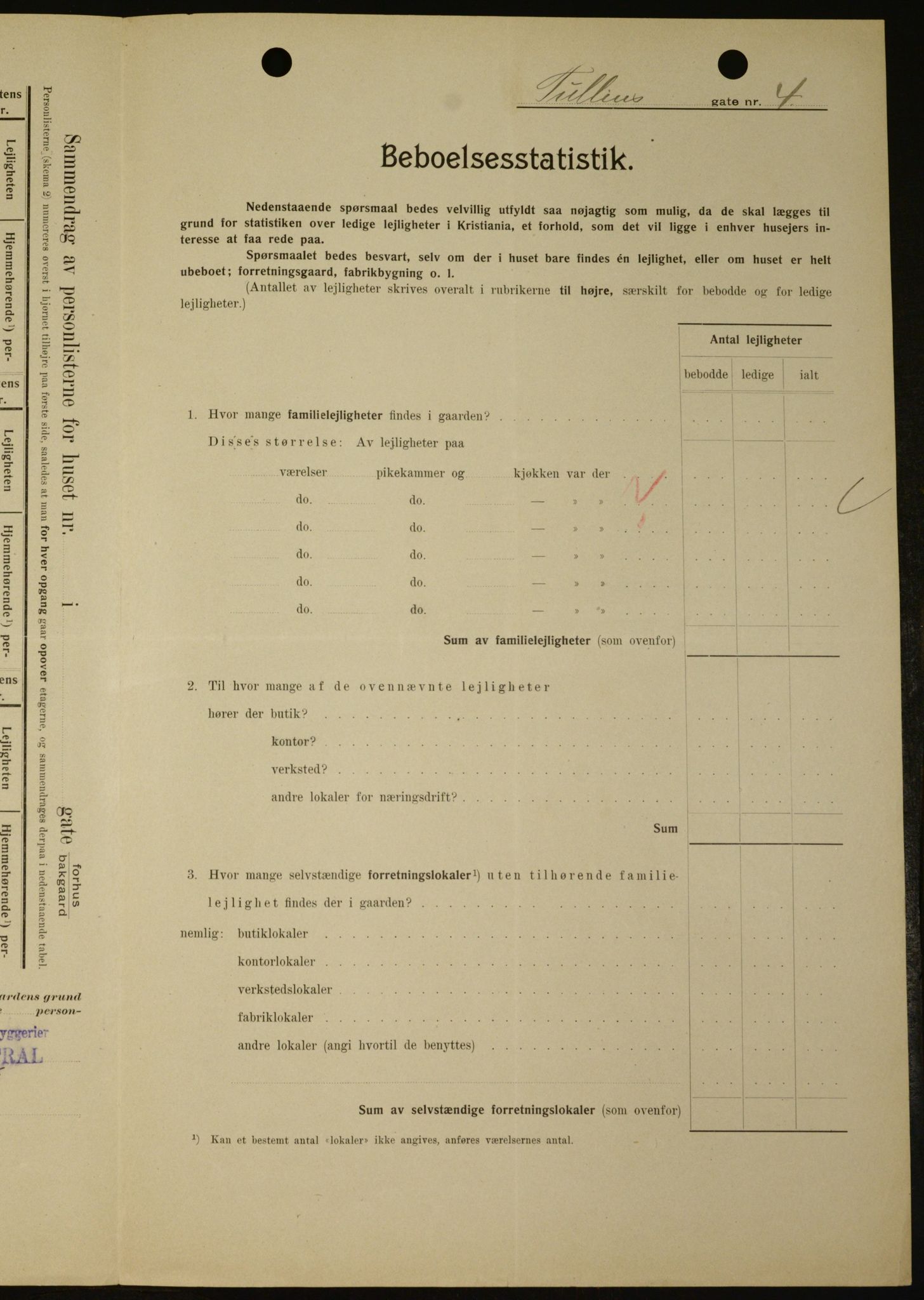 OBA, Municipal Census 1909 for Kristiania, 1909, p. 106414