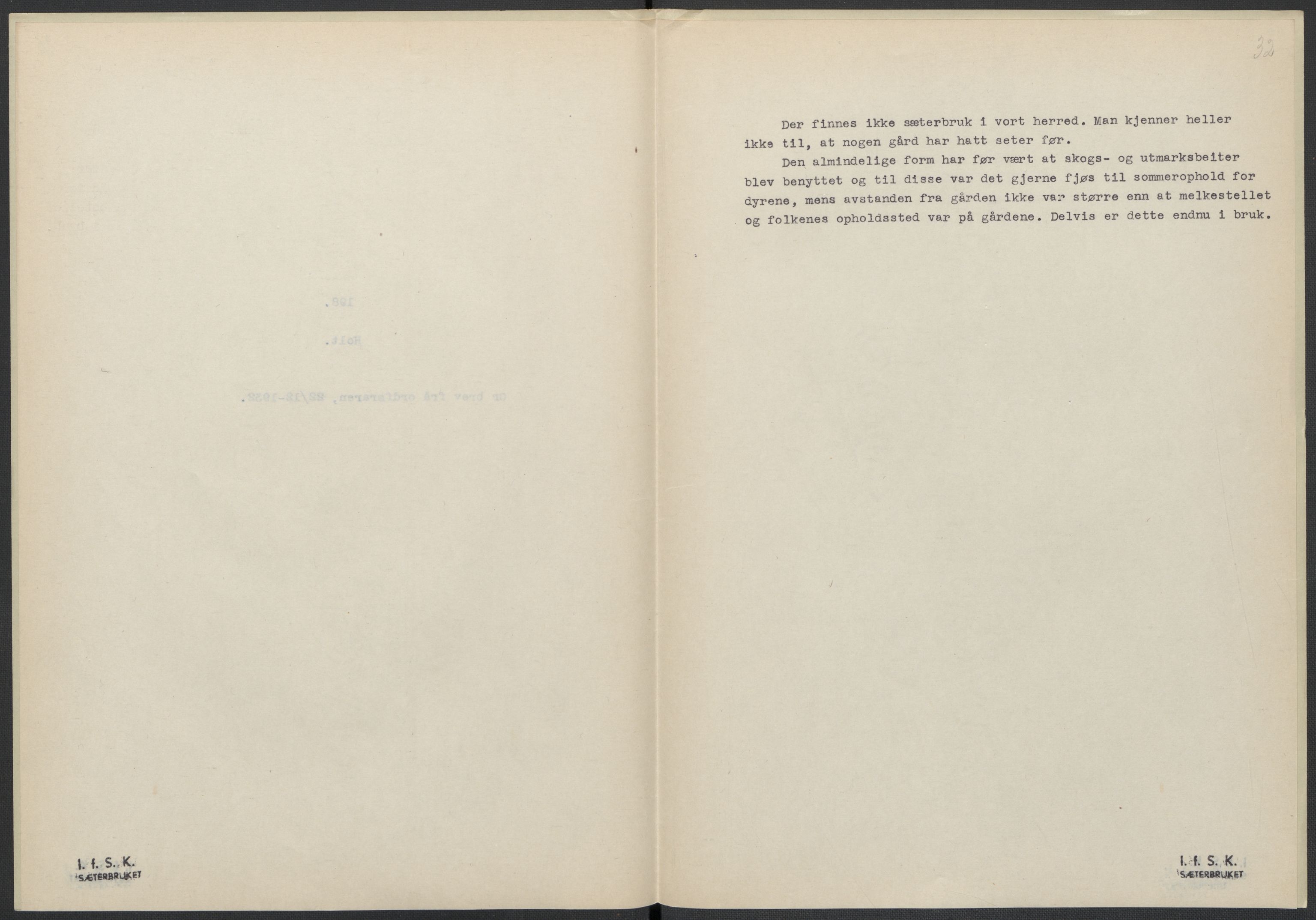 Instituttet for sammenlignende kulturforskning, RA/PA-0424/F/Fc/L0008/0001: Eske B8: / Aust-Agder (perm XIX), 1932-1938, p. 32