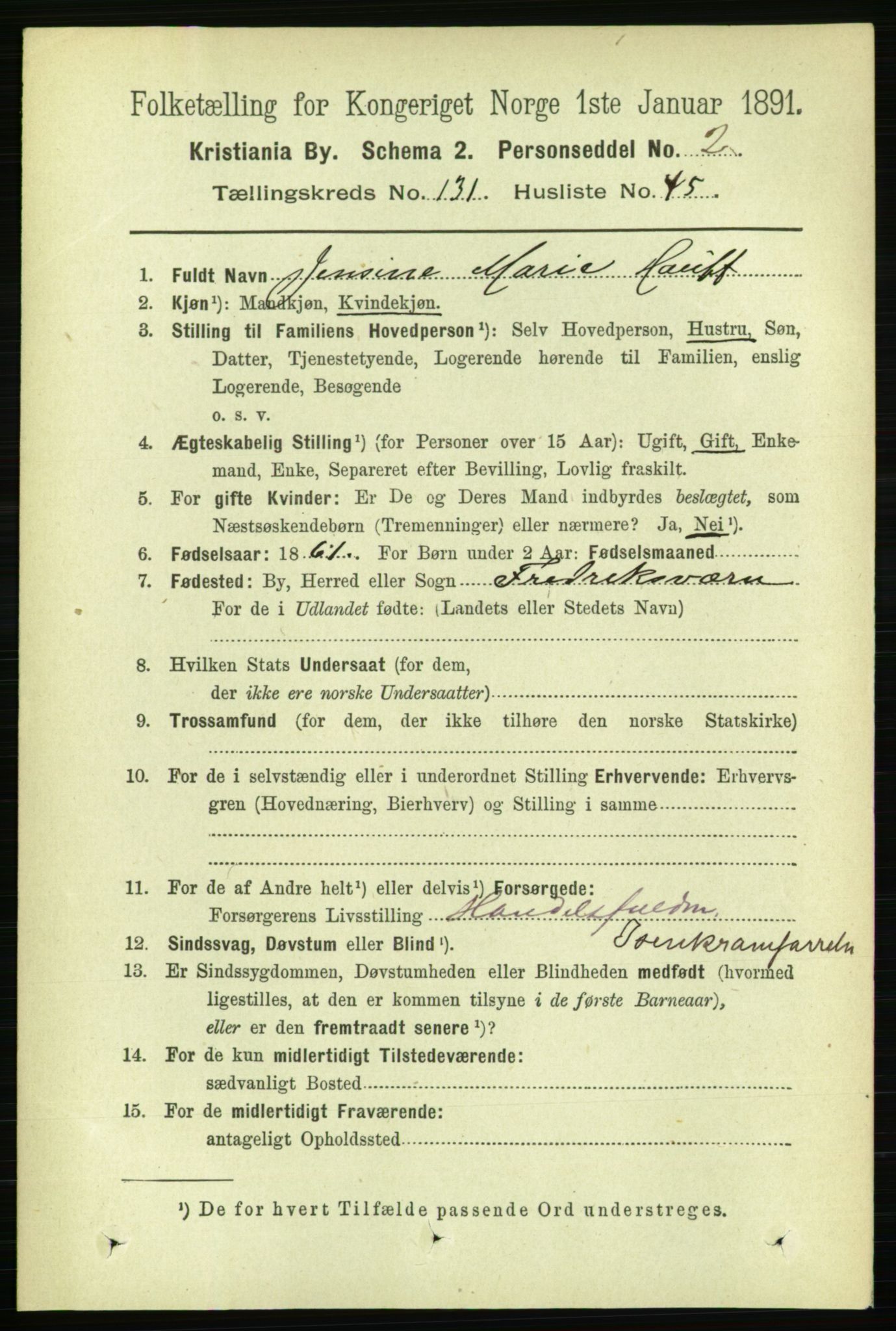 RA, 1891 census for 0301 Kristiania, 1891, p. 71329
