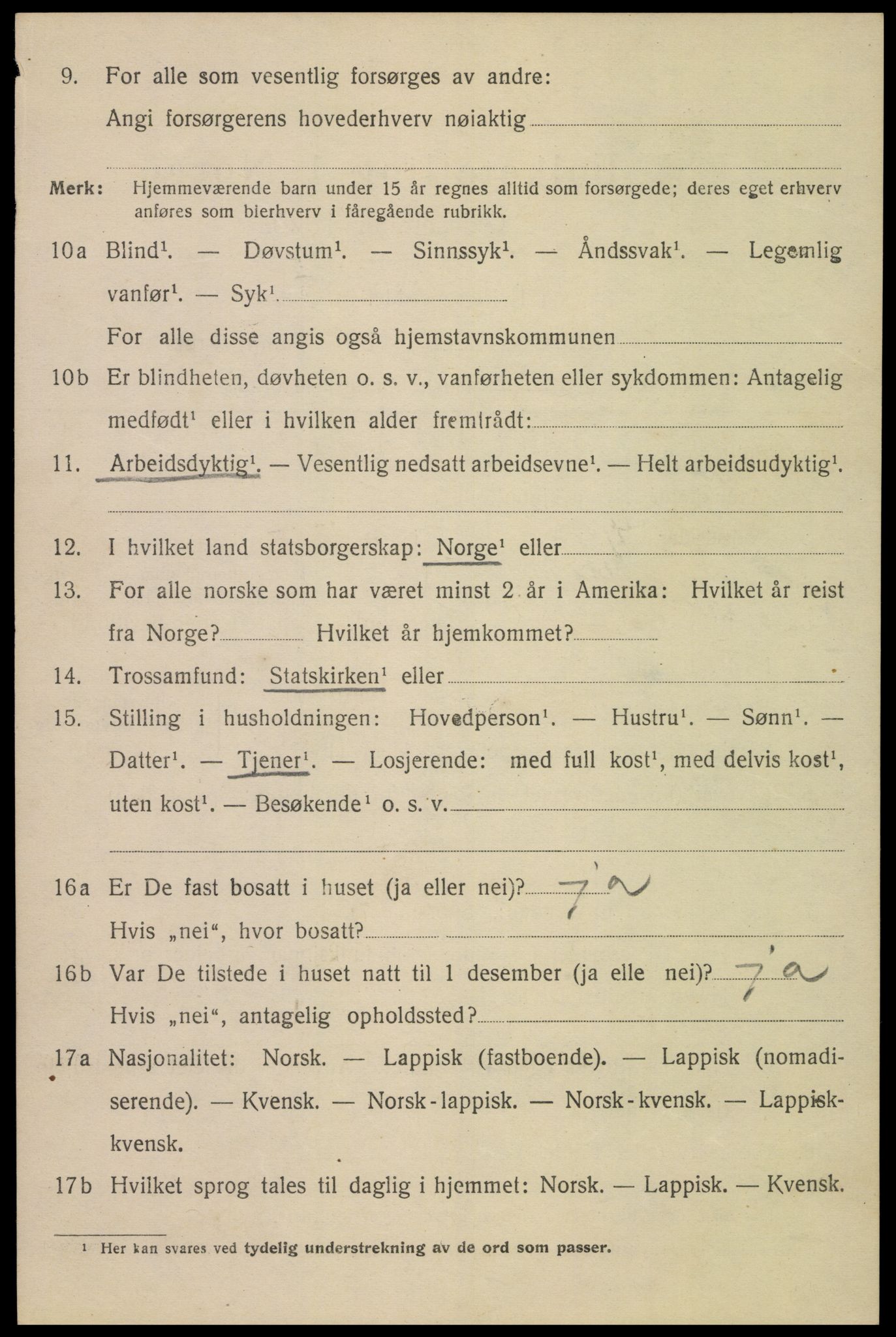 SAT, 1920 census for Narvik, 1920, p. 5793