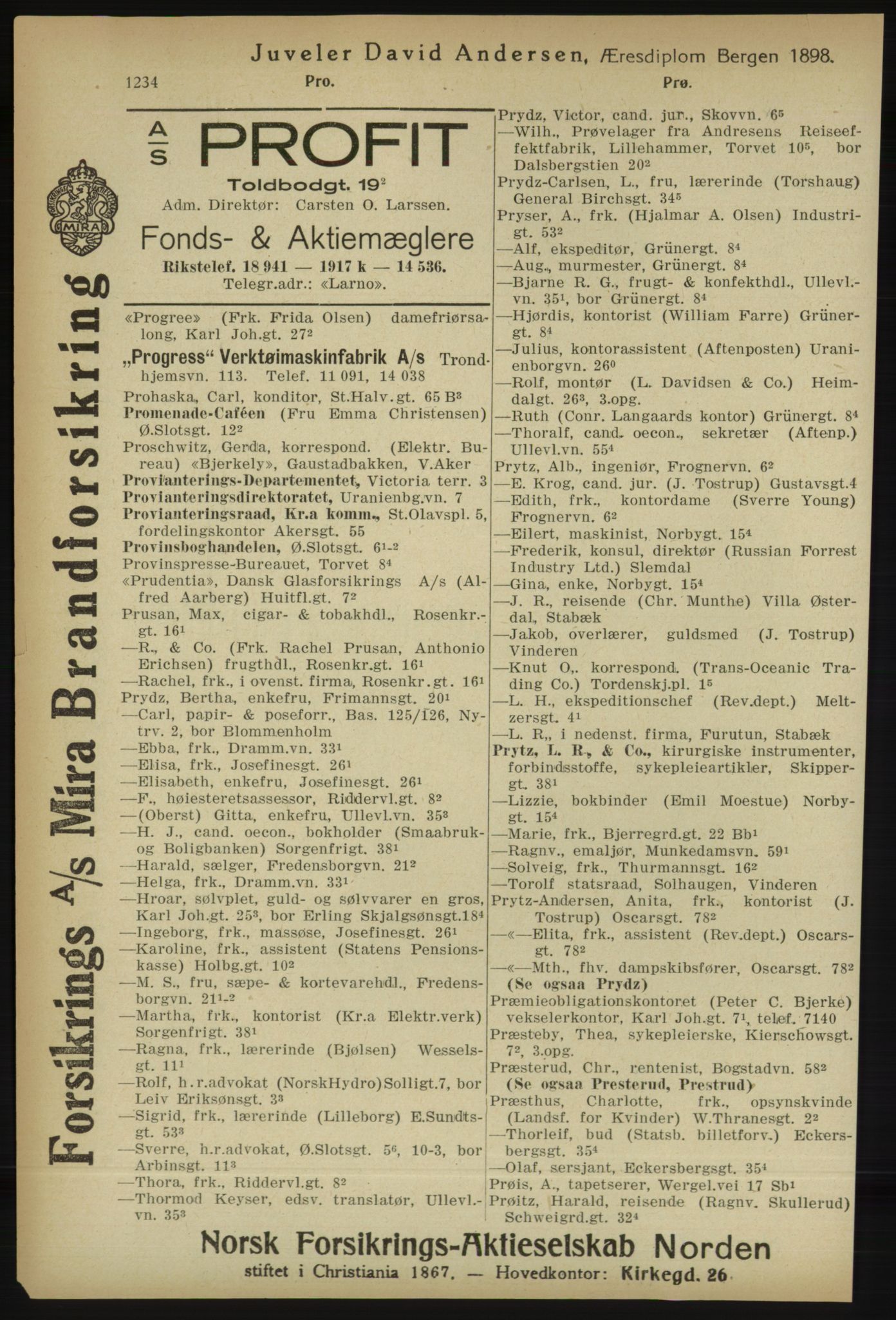Kristiania/Oslo adressebok, PUBL/-, 1918, p. 1259