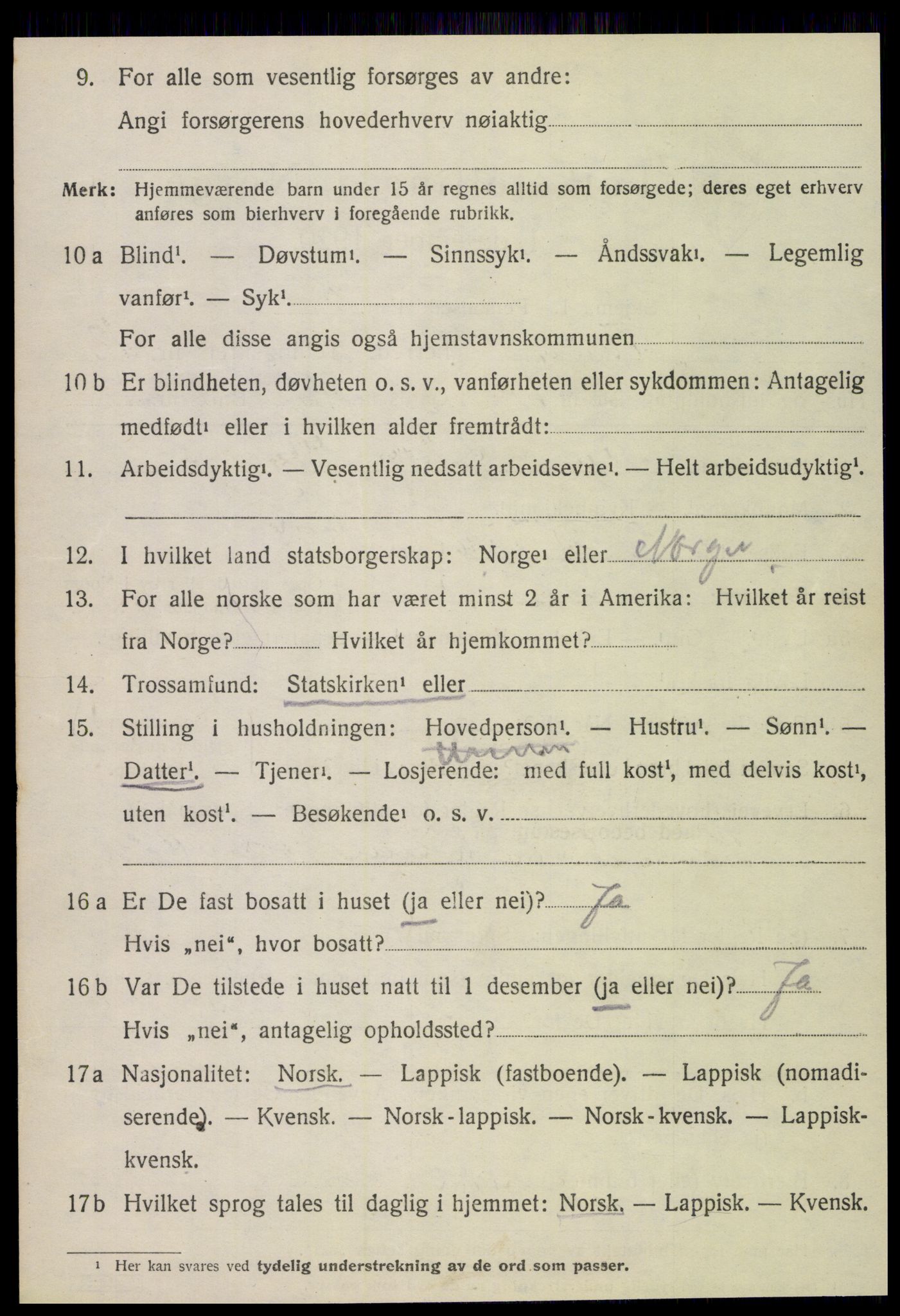 SAT, 1920 census for Fauske, 1920, p. 8175