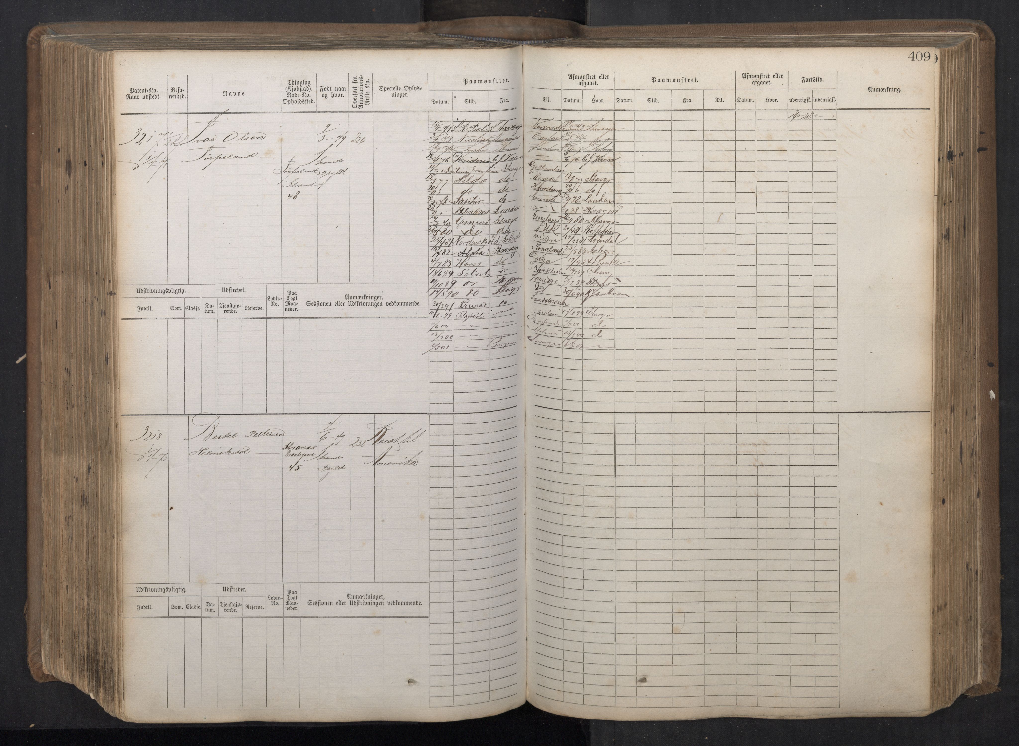 Stavanger sjømannskontor, AV/SAST-A-102006/F/Fb/Fbb/L0018: Sjøfartshovedrulle patnentnr. 2402-3602 (dublett), 1869, p. 413