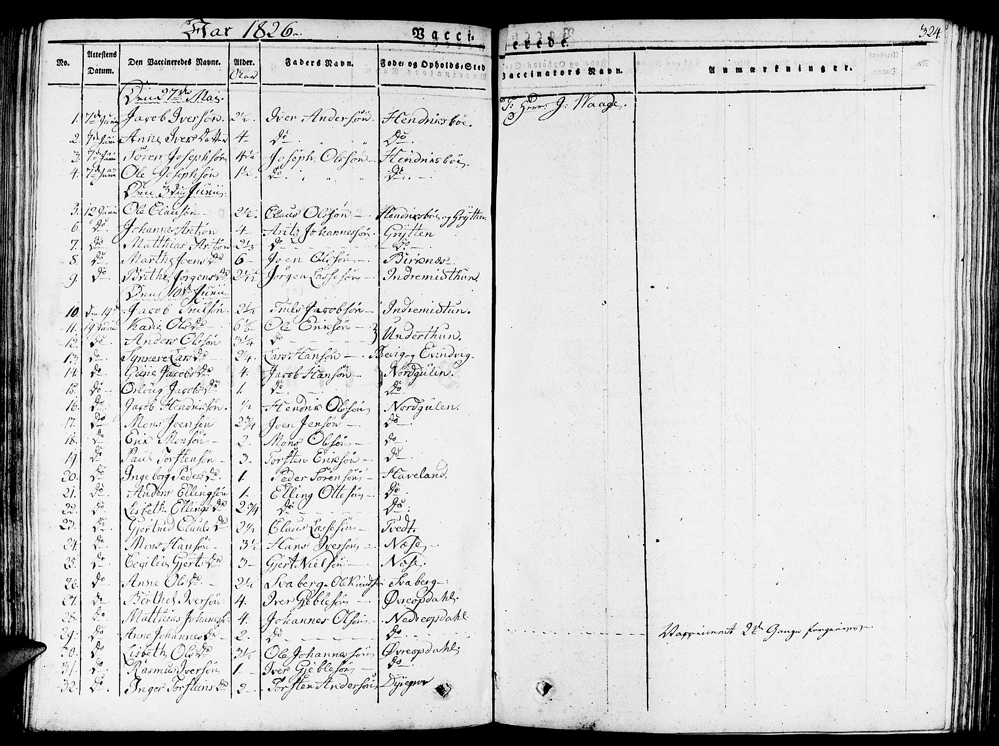Gulen sokneprestembete, SAB/A-80201/H/Haa/Haaa/L0019: Parish register (official) no. A 19, 1826-1836, p. 324
