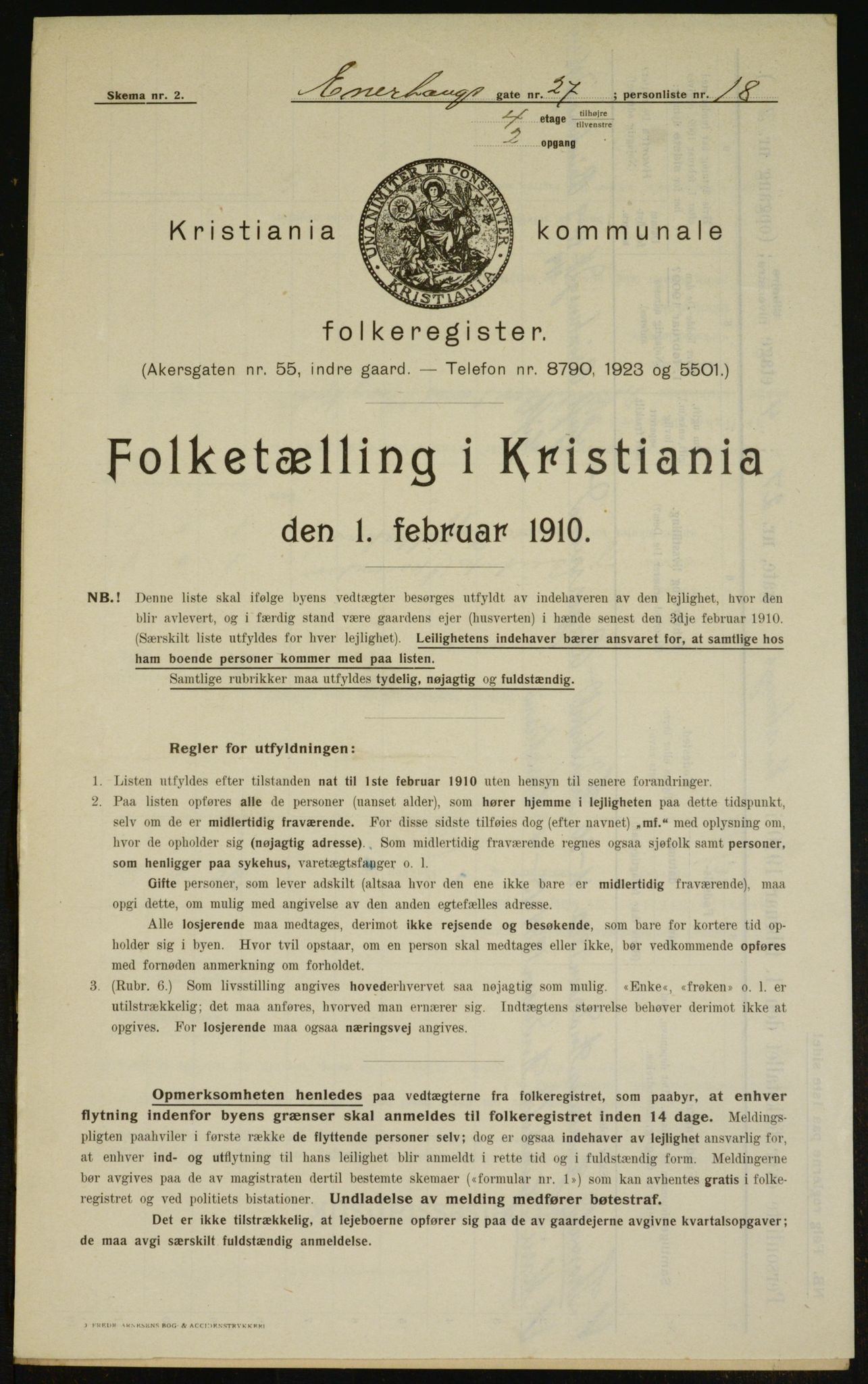 OBA, Municipal Census 1910 for Kristiania, 1910, p. 19859