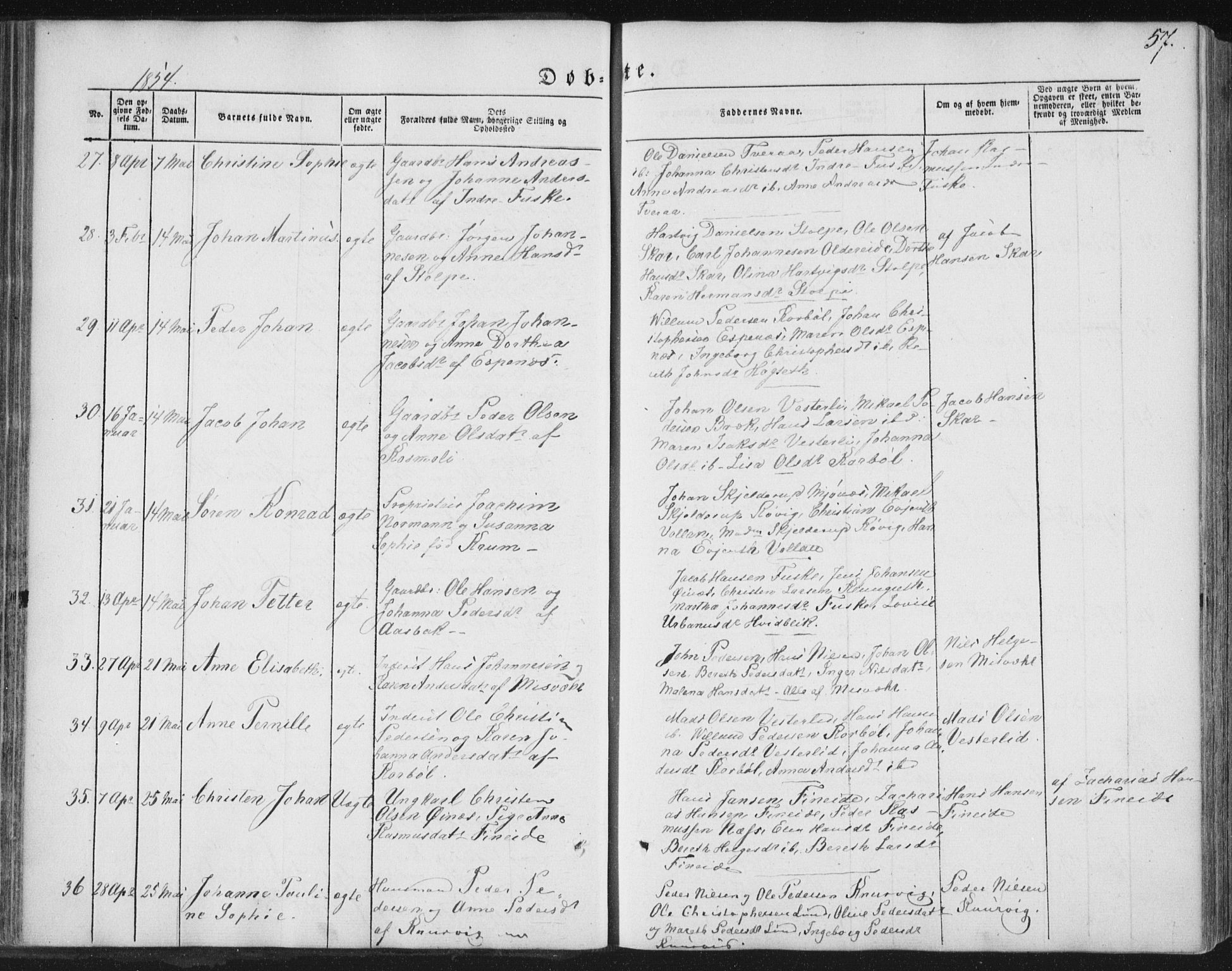 Ministerialprotokoller, klokkerbøker og fødselsregistre - Nordland, SAT/A-1459/852/L0738: Parish register (official) no. 852A08, 1849-1865, p. 57