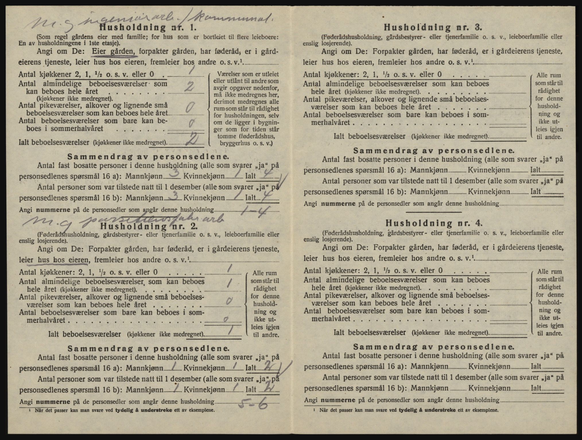 SAO, 1920 census for Glemmen, 1920, p. 1448