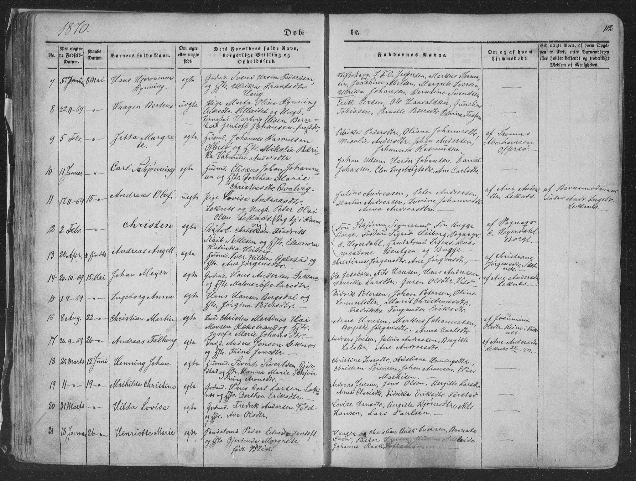 Ministerialprotokoller, klokkerbøker og fødselsregistre - Nordland, AV/SAT-A-1459/881/L1165: Parish register (copy) no. 881C02, 1854-1876, p. 112