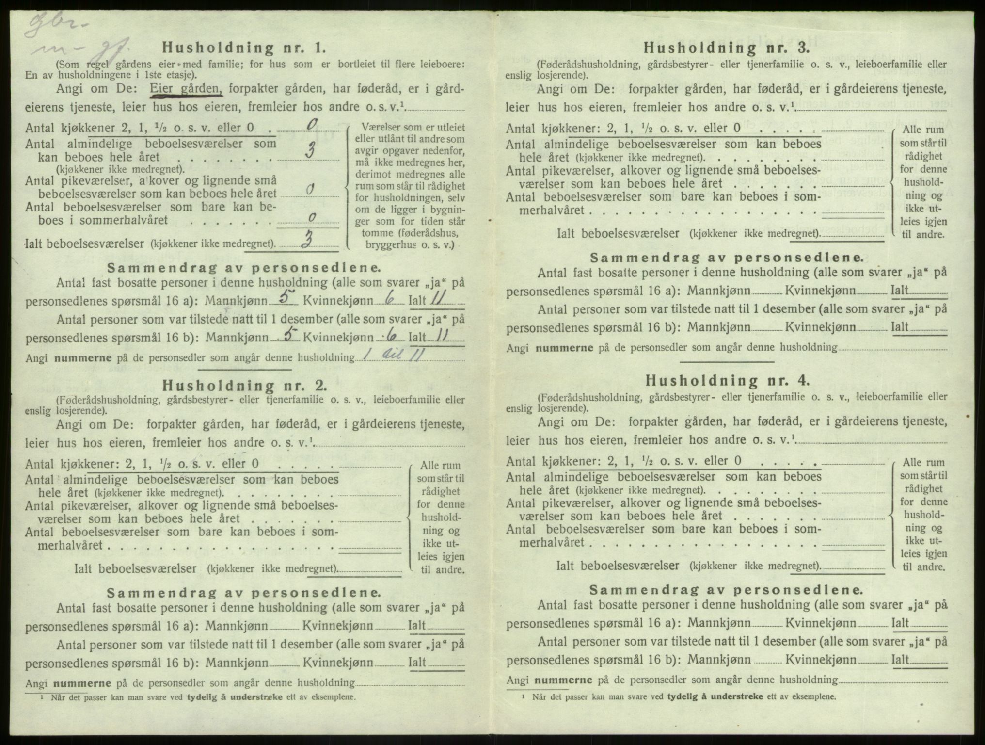 SAB, 1920 census for Kinn, 1920, p. 1091